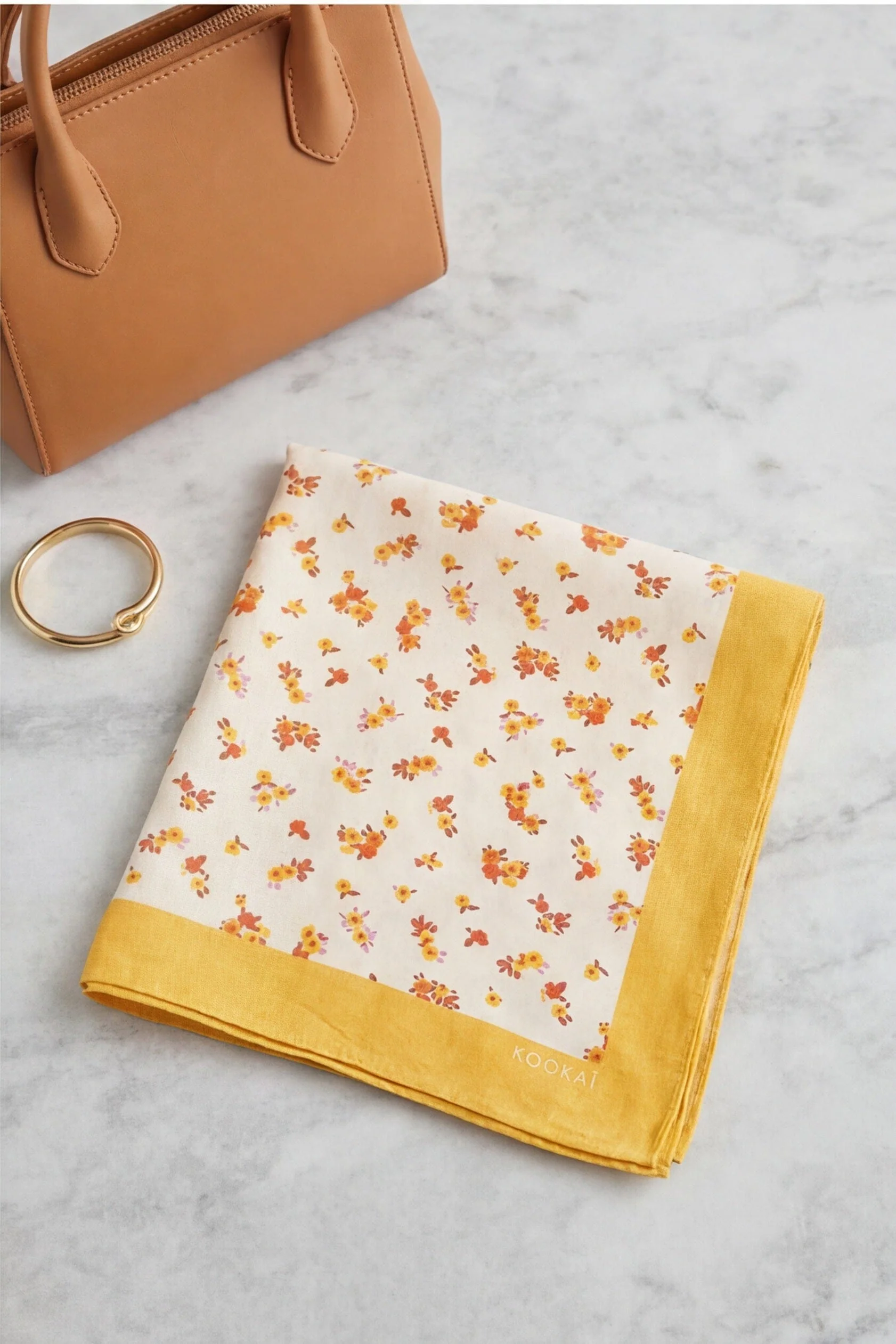 FOULARD 100% COTON - CLEMENCE - VANILLE - Image 3