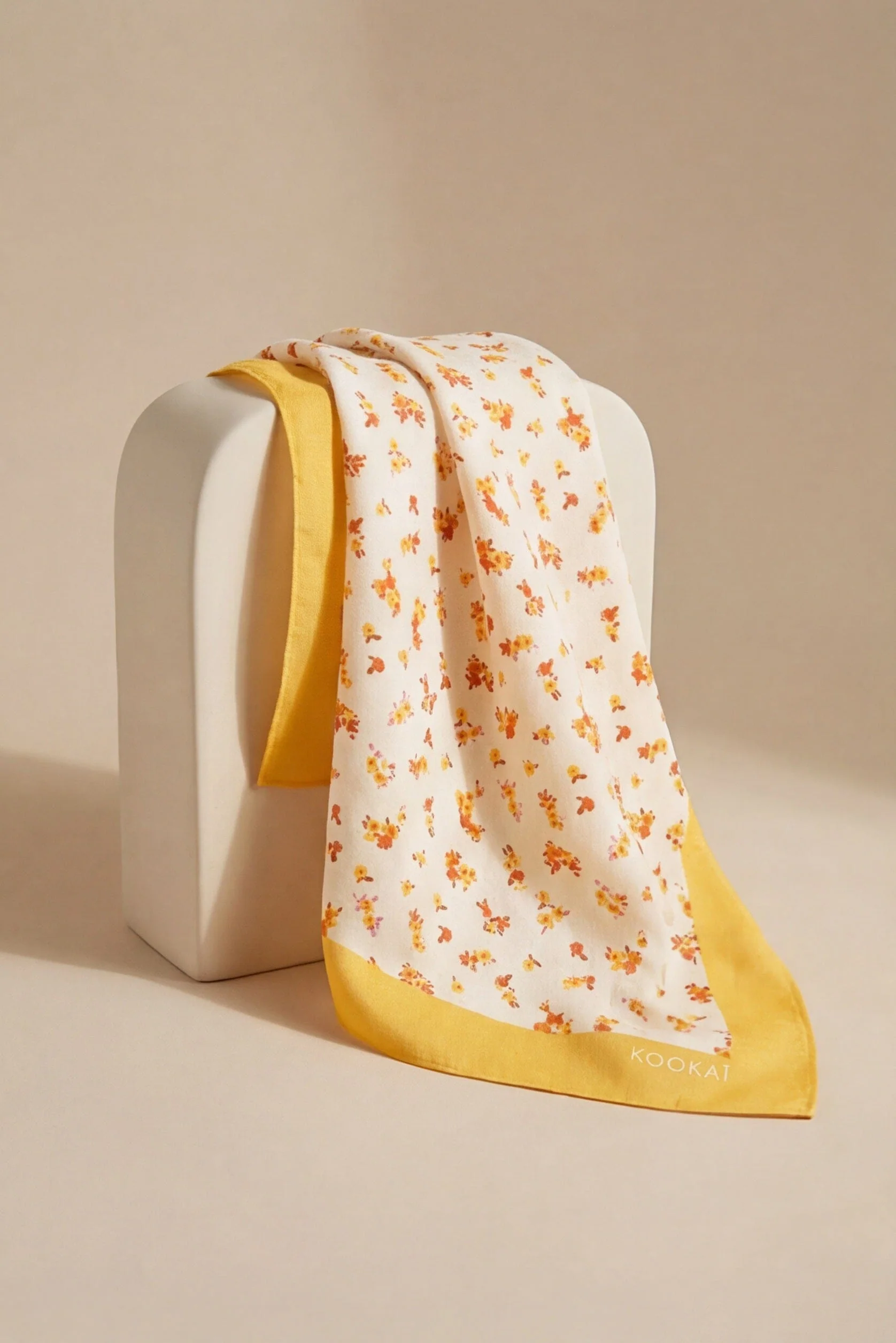 FOULARD 100% COTON - CLEMENCE - VANILLE - Image 4