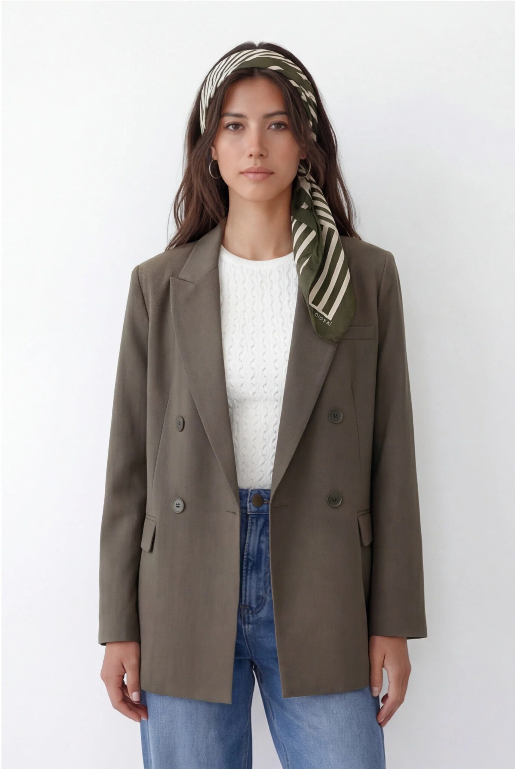 FOULARD COTON MODAL - COOPER - KAKI - Image 3