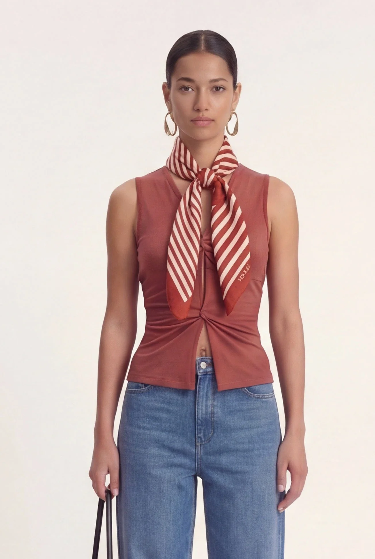 FOULARD COTON MODAL - COOPER - TERRACOTTA - Image 4