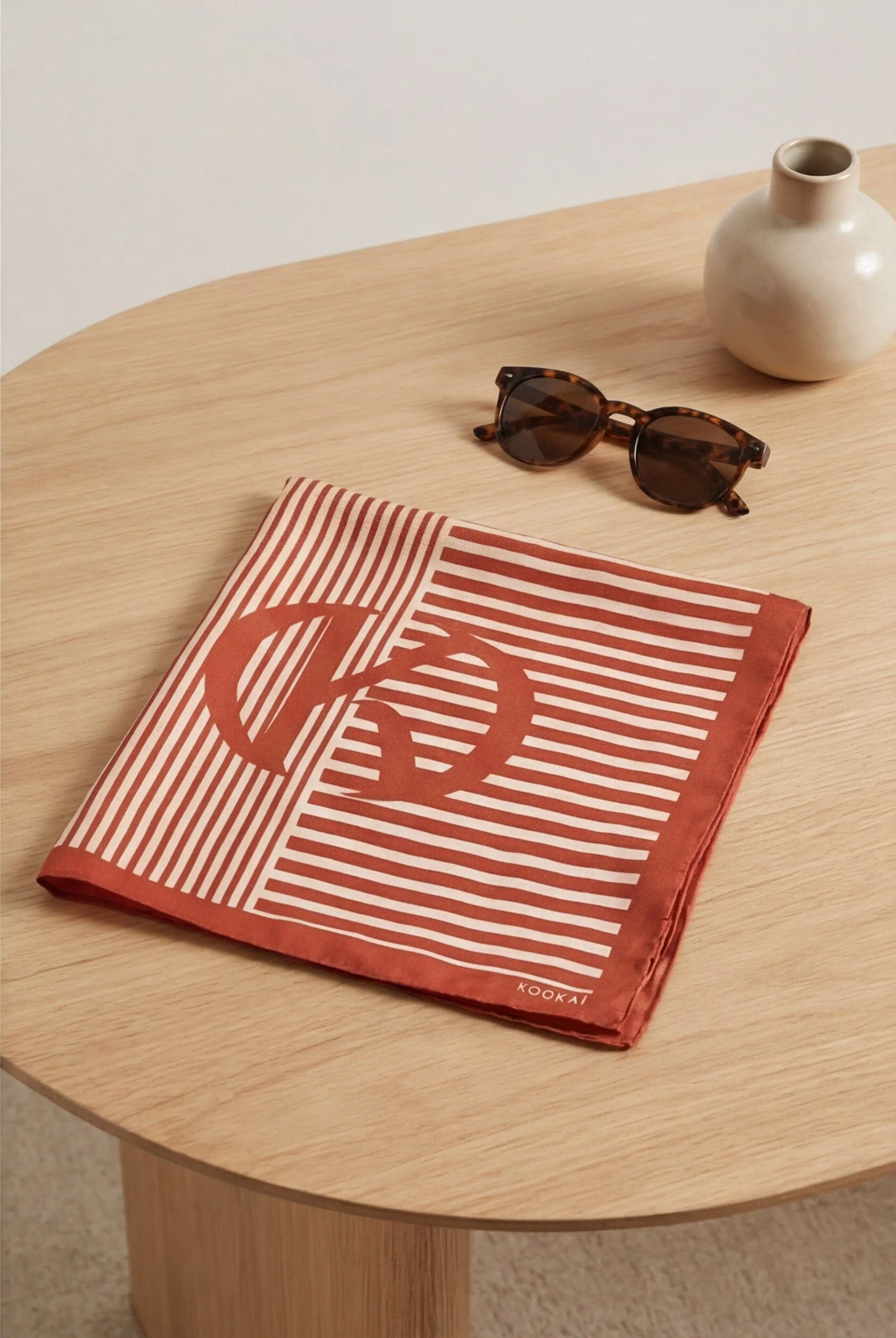 FOULARD COTON MODAL - COOPER - TERRACOTTA - Image 6