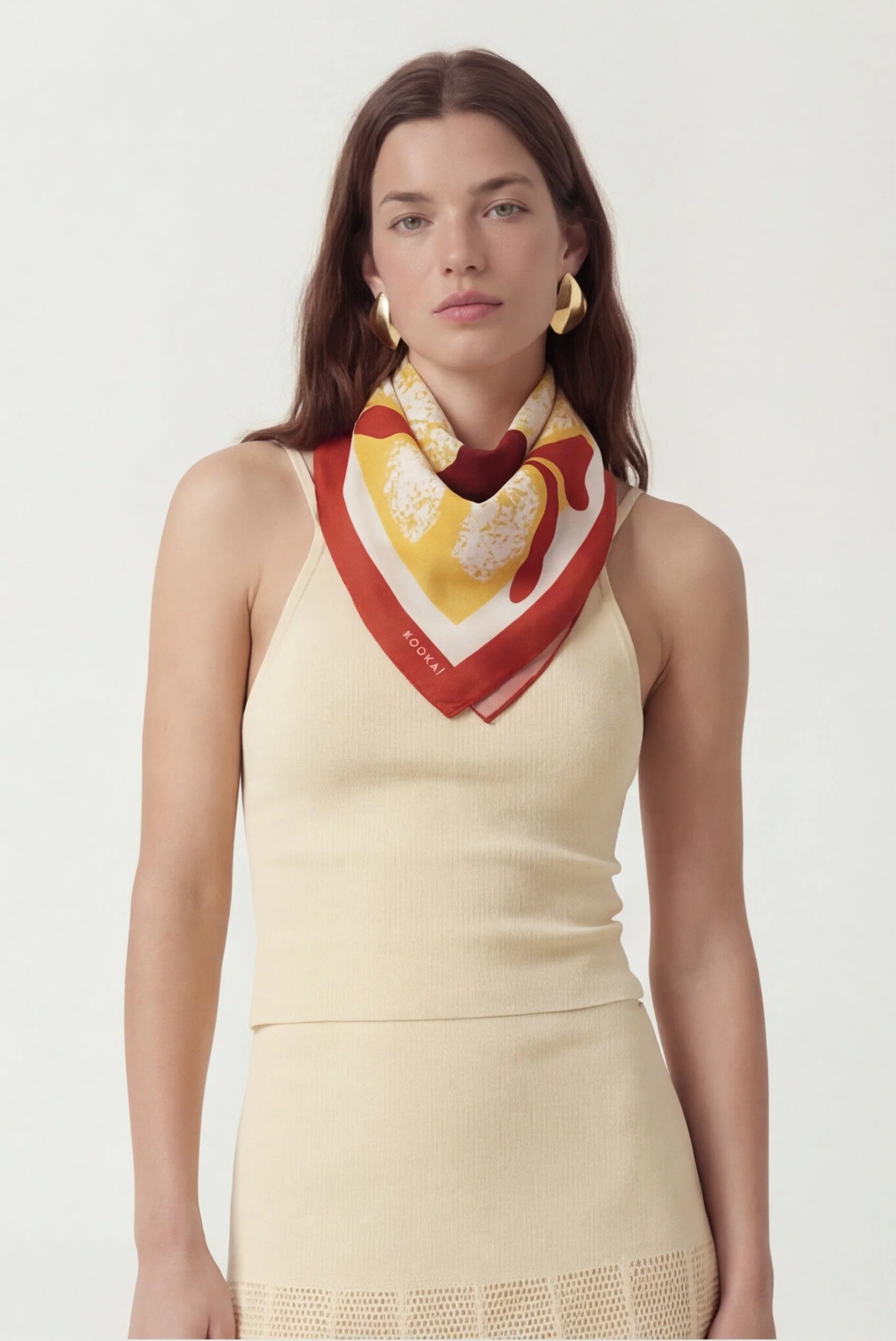 FOULARD COTON - CORAL - TERRACOTTA - Image 2