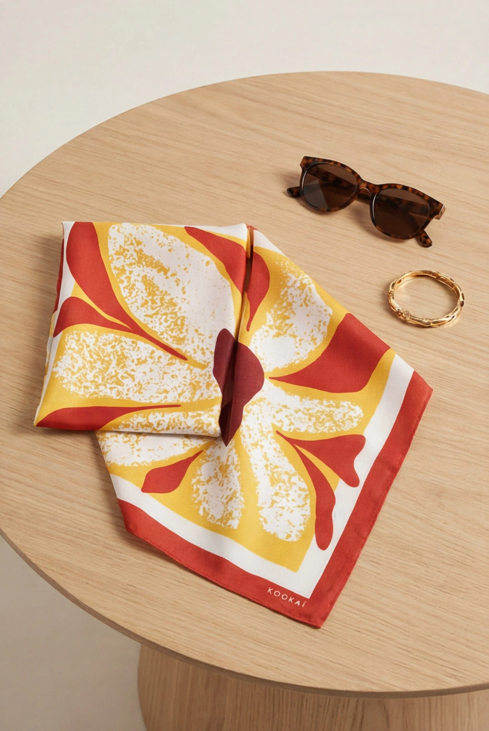 FOULARD COTON - CORAL - TERRACOTTA - Image 4