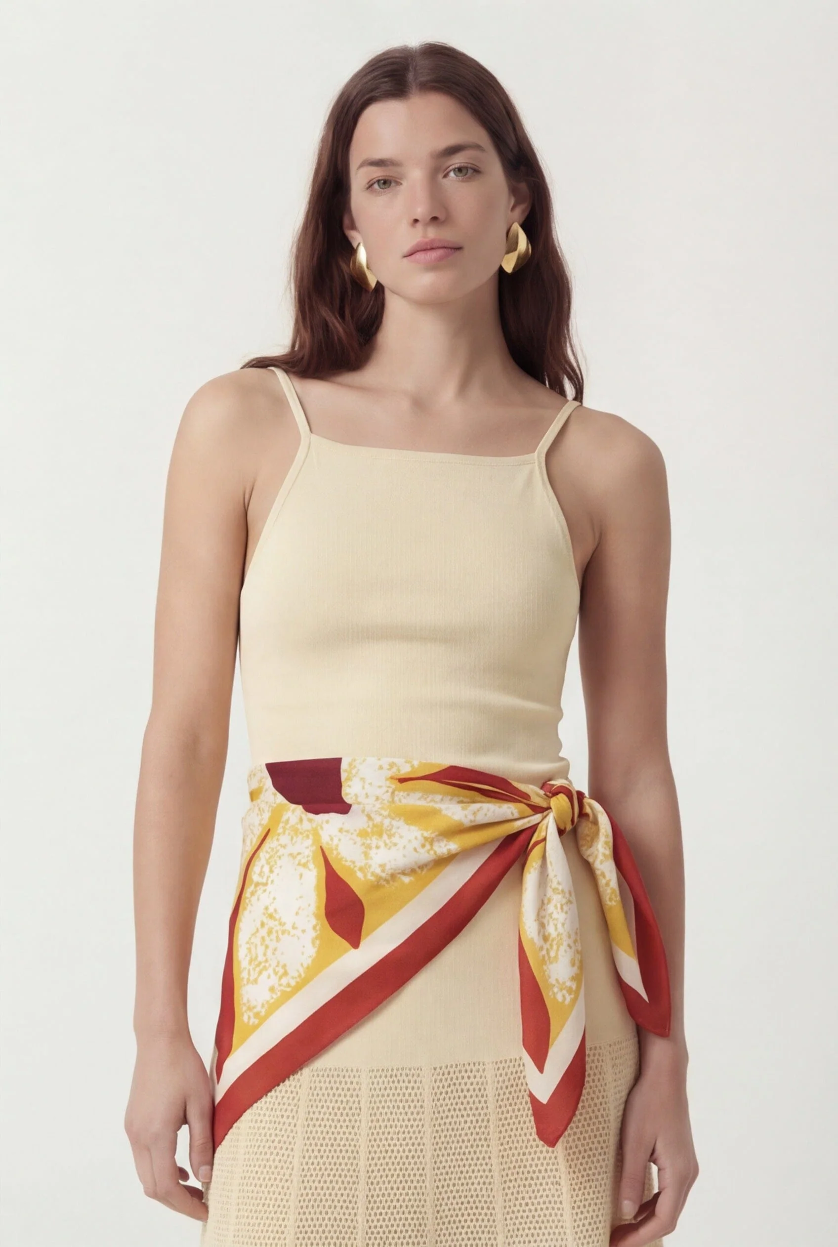 FOULARD COTON - CORAL - TERRACOTTA - Image 5