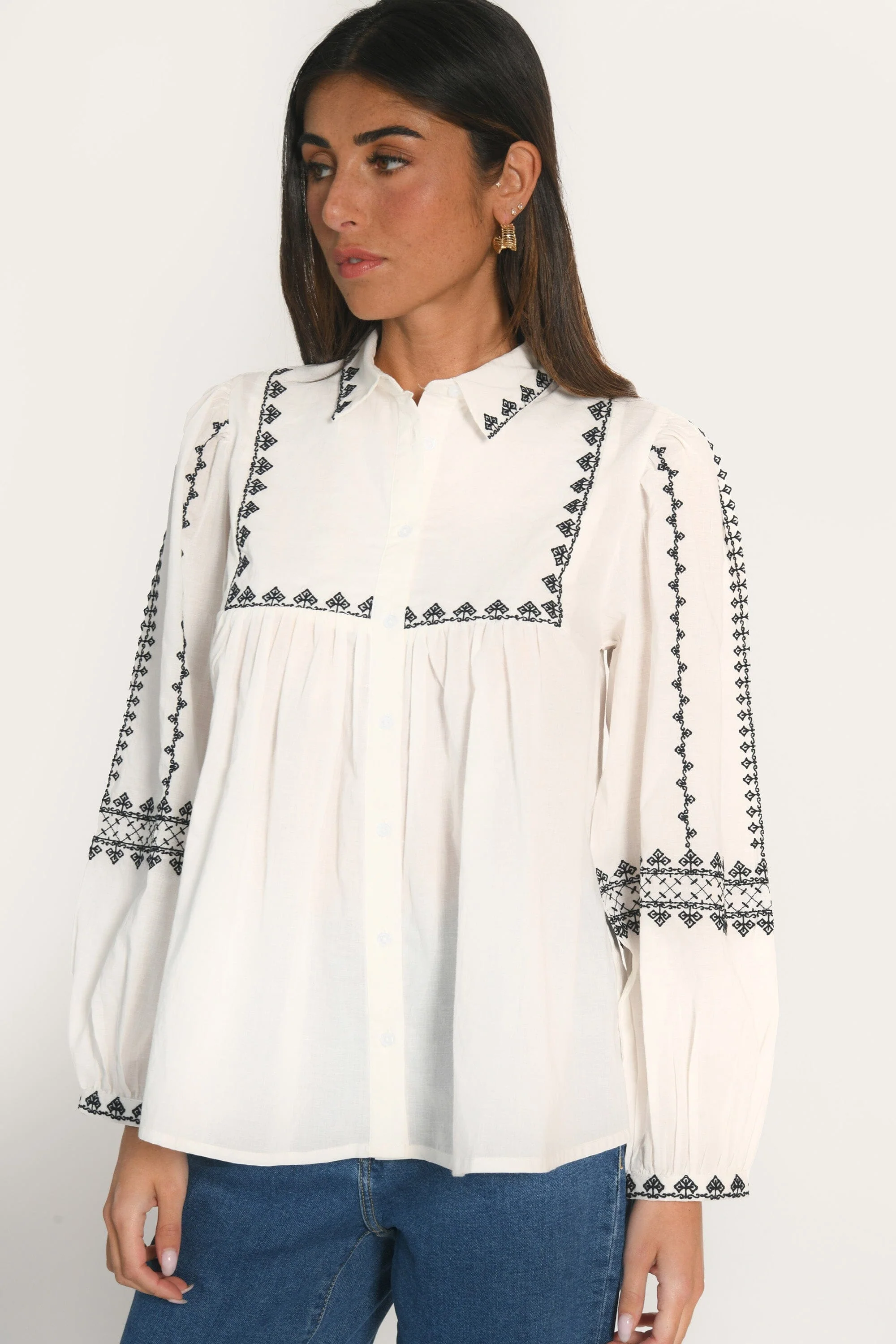 CHEMISIER BRODERIES  - AICHA - BLANC - Image 3