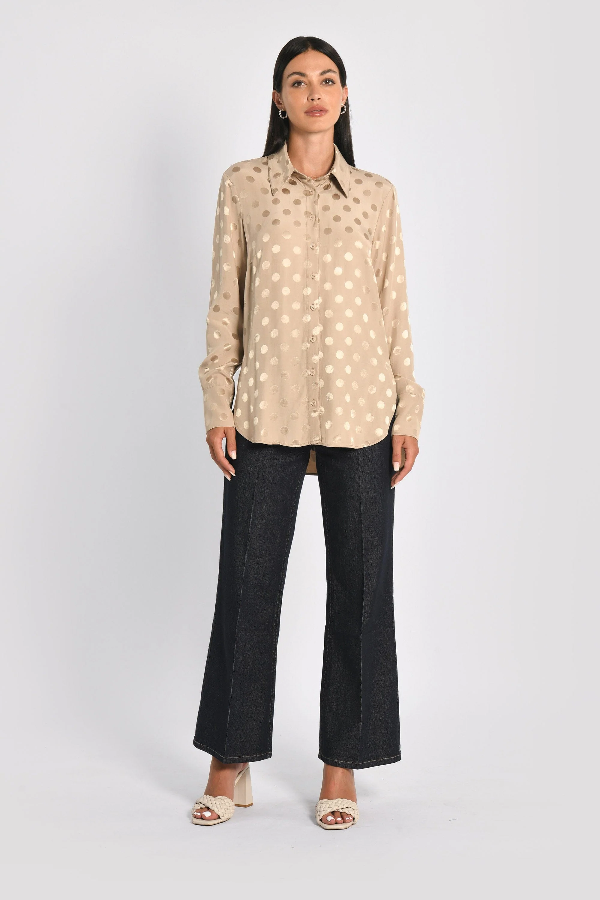 CHEMISE OVERSIZED POIS BELLA CHAMPAGNE - Image 3