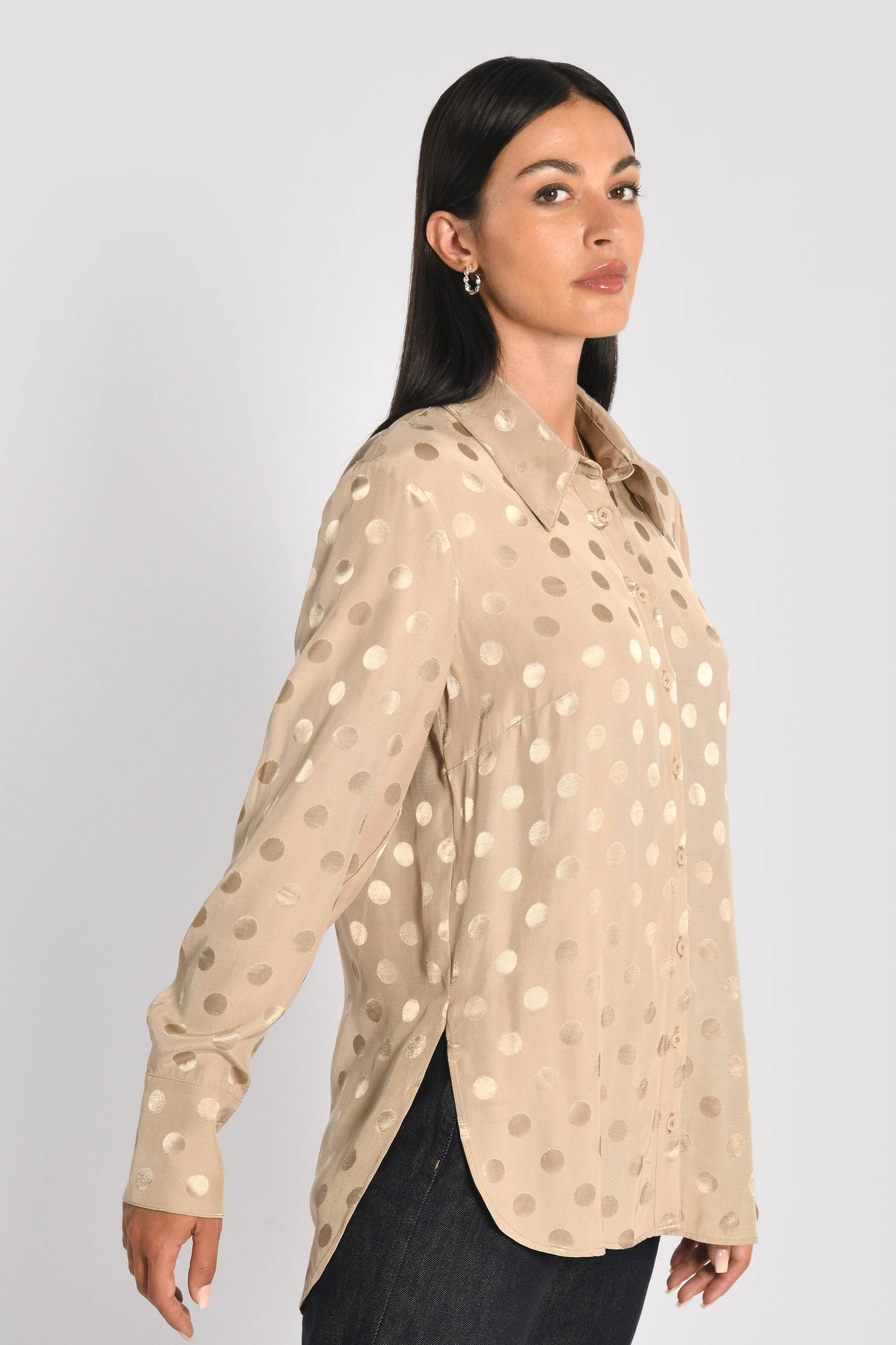 CHEMISE OVERSIZED POIS BELLA CHAMPAGNE - Image 4