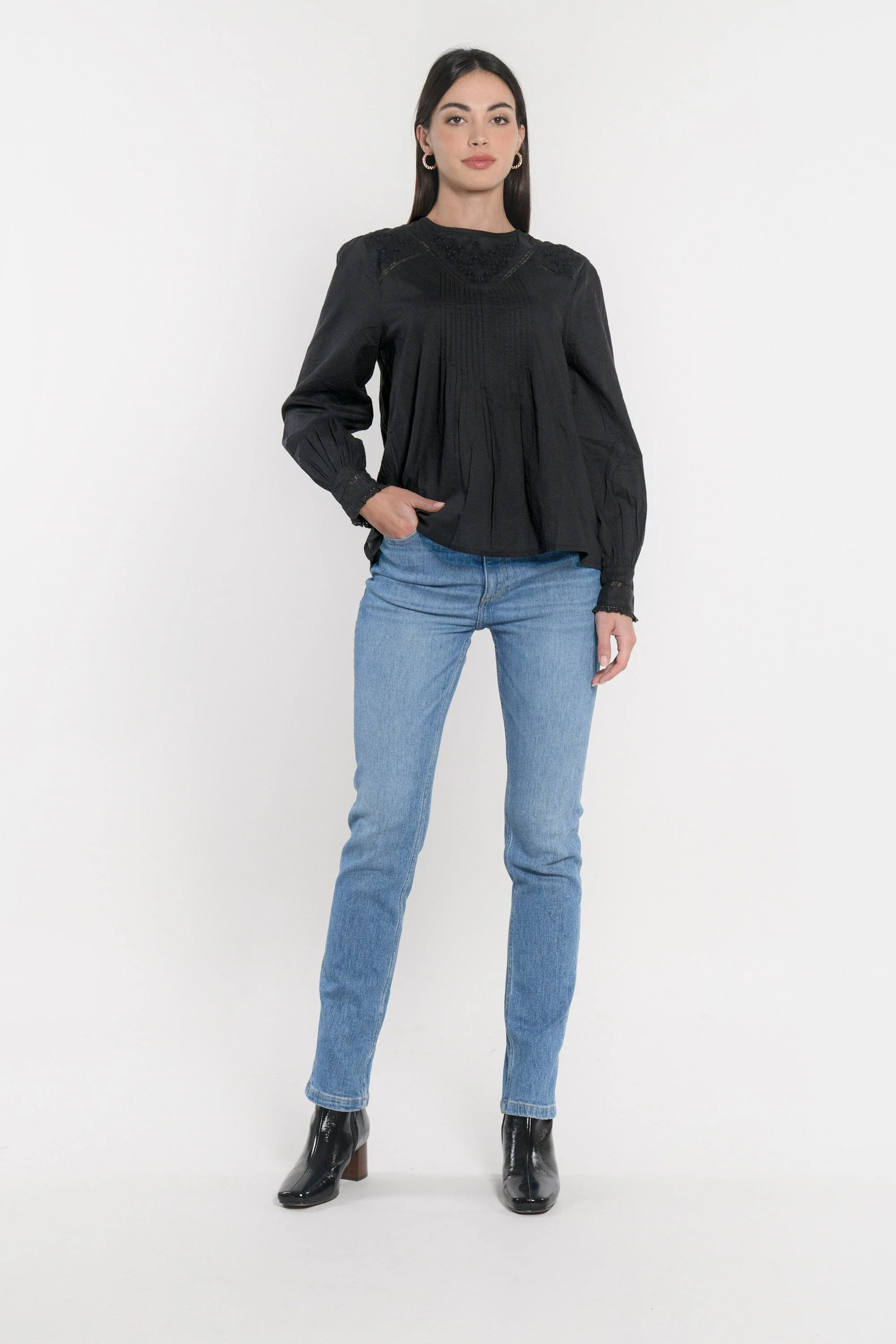 CHEMISIER BLOUSE HELENA NOIR - Image 3
