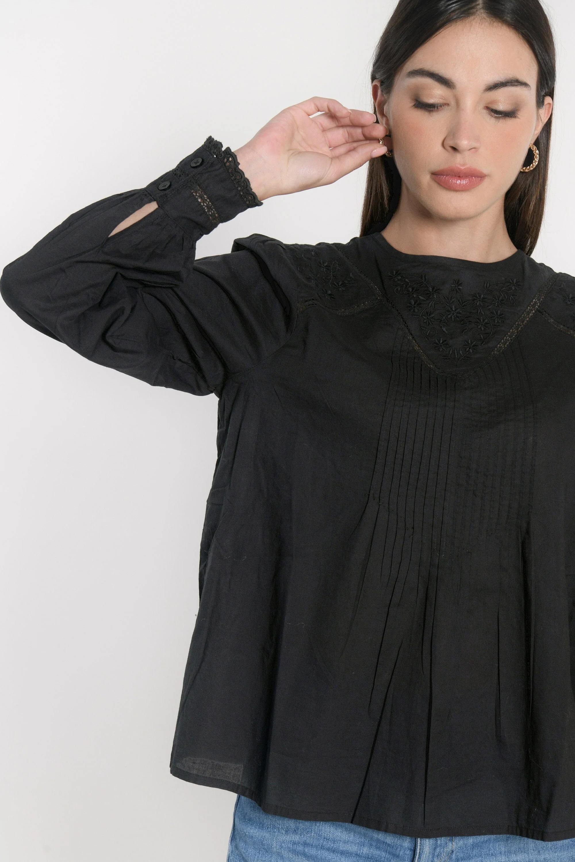 CHEMISIER BLOUSE HELENA NOIR - Image 4
