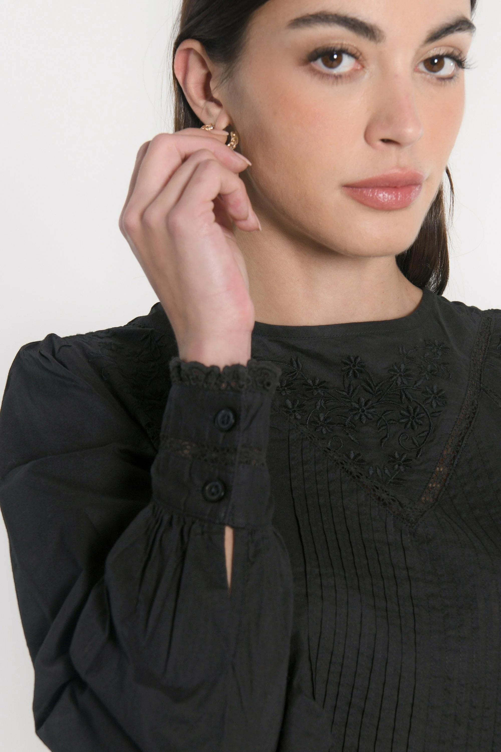 CHEMISIER BLOUSE HELENA NOIR - Image 5