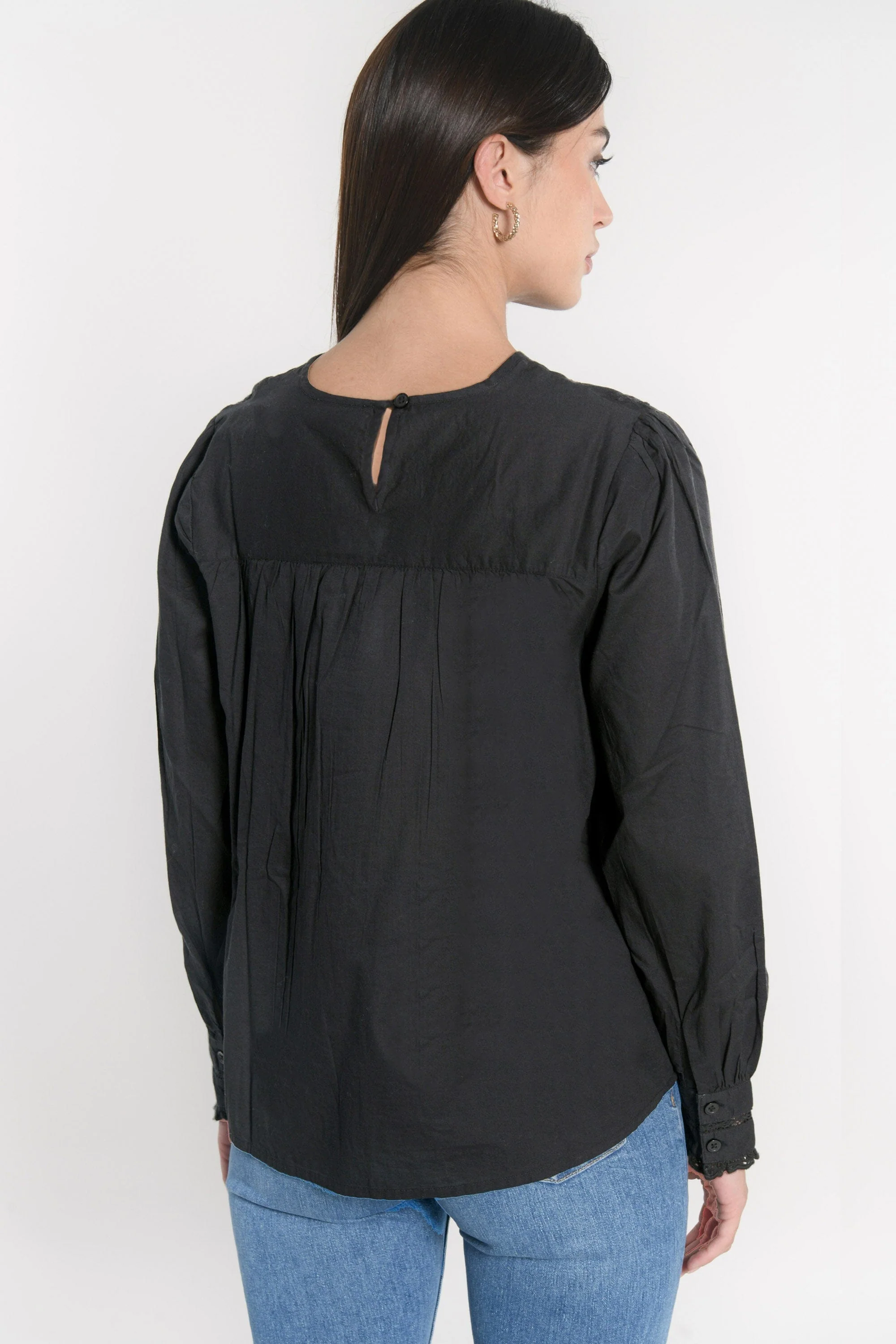 CHEMISIER BLOUSE HELENA NOIR - Image 7