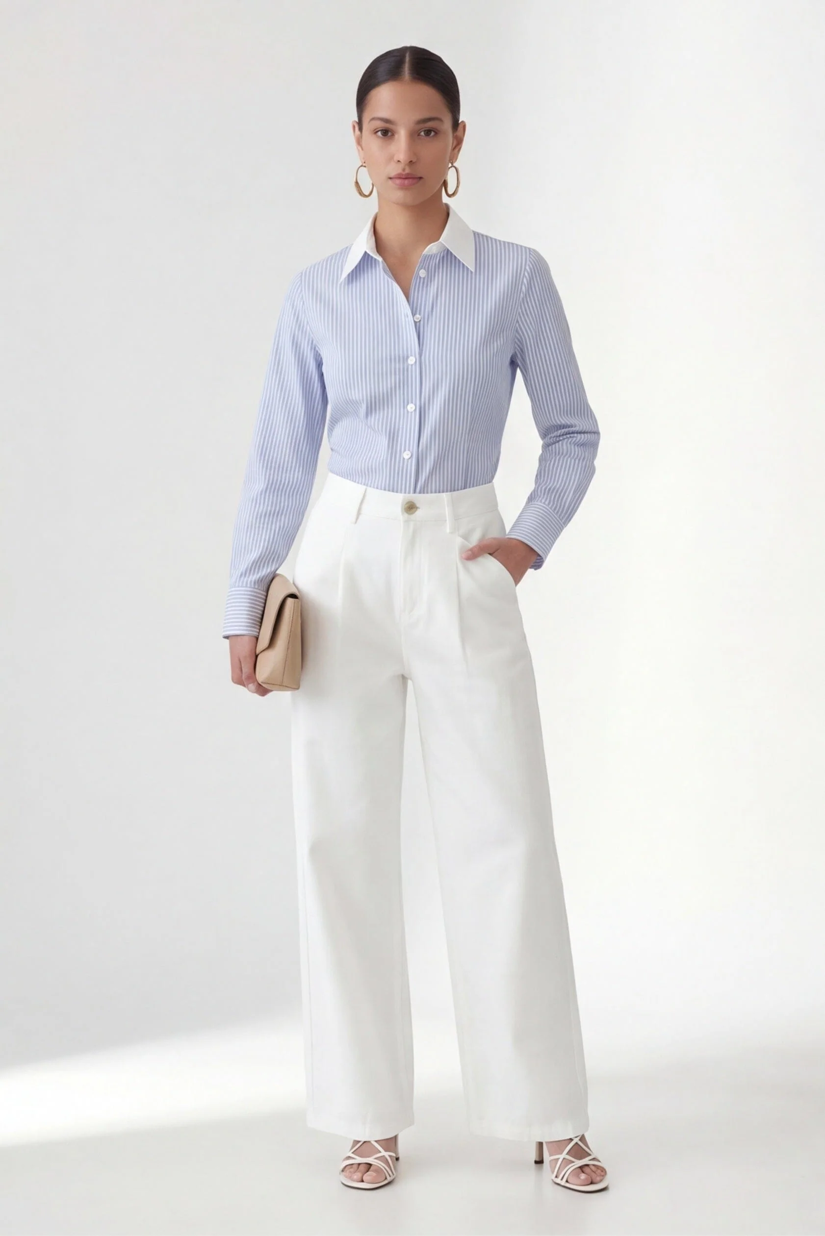 CHEMISE COTON - CASSIUS - BLEU CLAIR/BLANC - Image 2