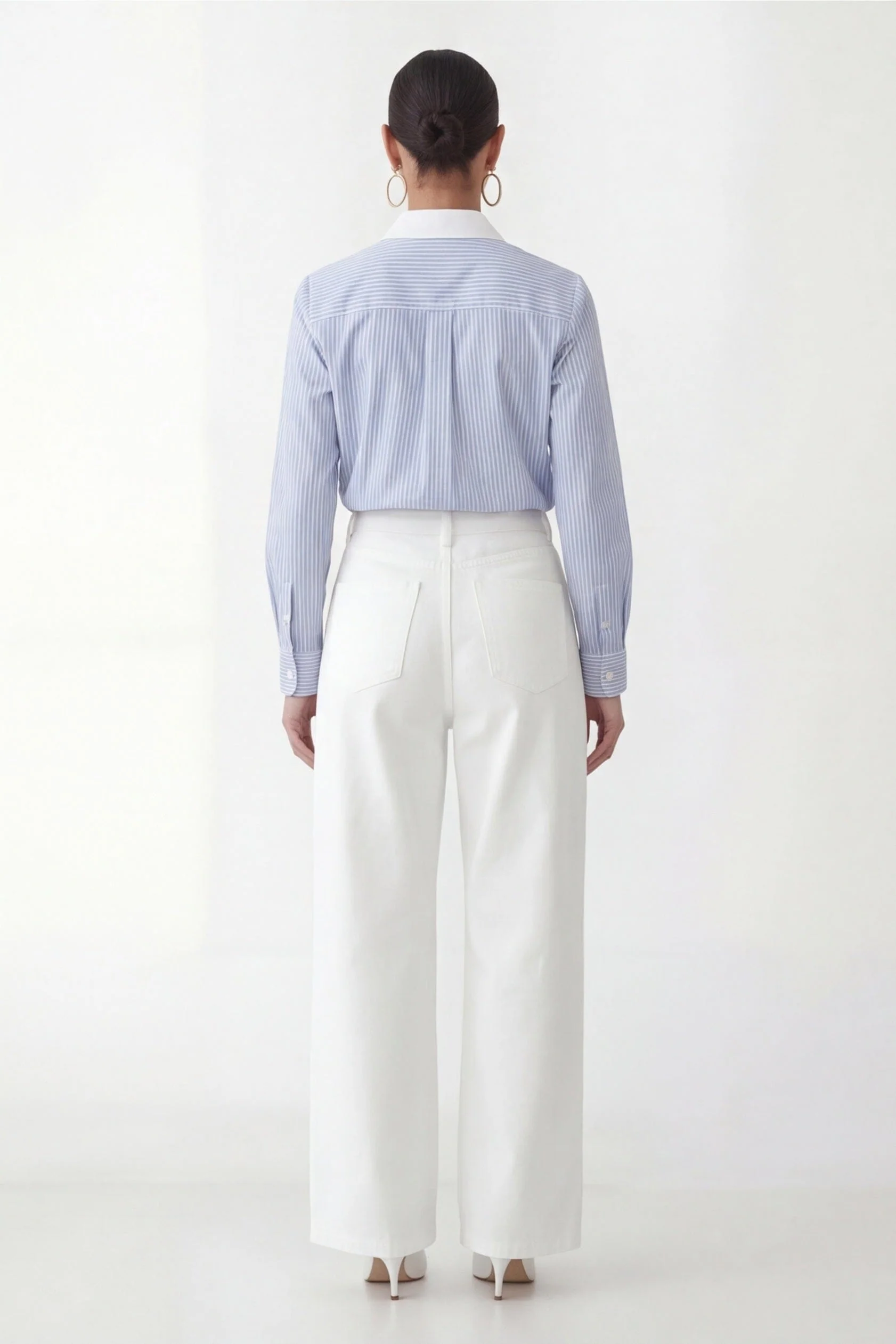 CHEMISE COTON - CASSIUS - BLEU CLAIR/BLANC - Image 4