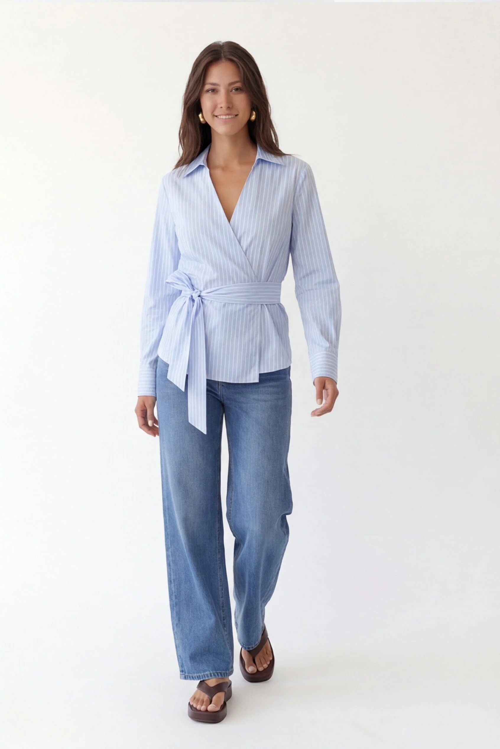 CHEMISE CACHE COEUR - CHRISTA - BLEU - Image 2
