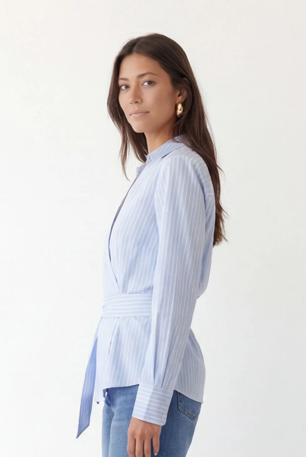 CHEMISE CACHE COEUR - CHRISTA - BLEU - Image 3