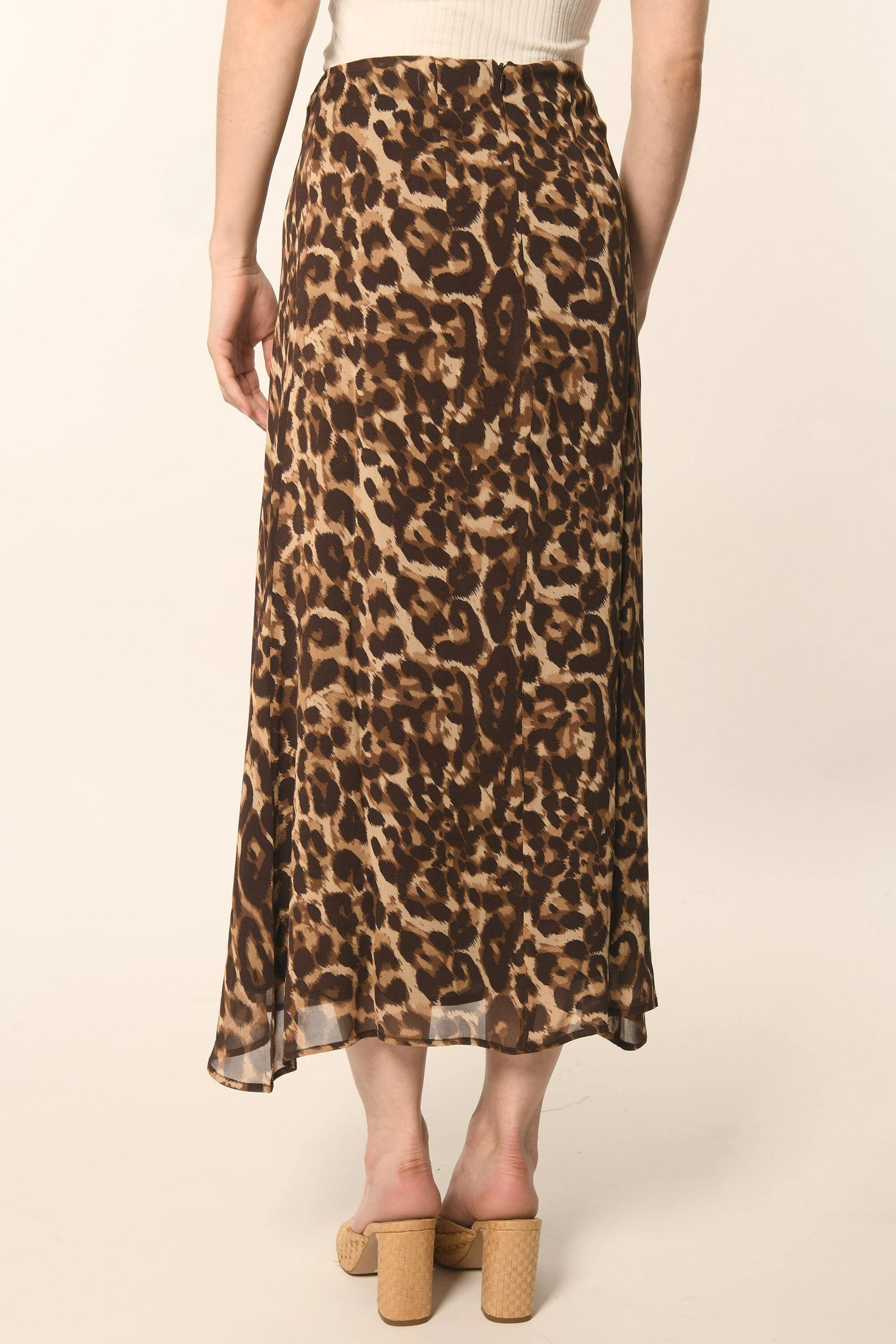 JUPE MIDI LEOPARD - CARAMEL - AZELIA - Image 6