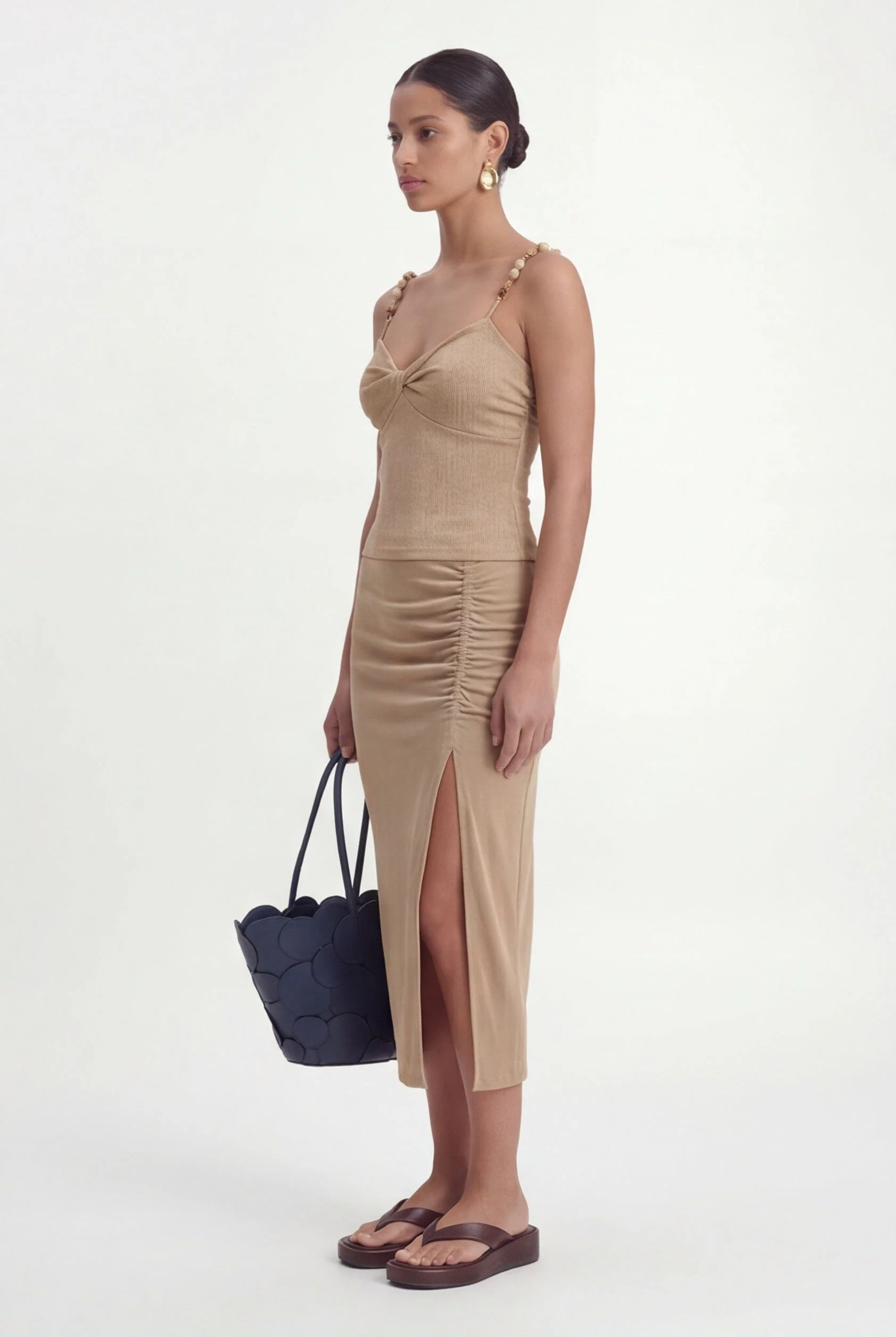 JUPE MIDI - COSIMA - BEIGE - Image 4