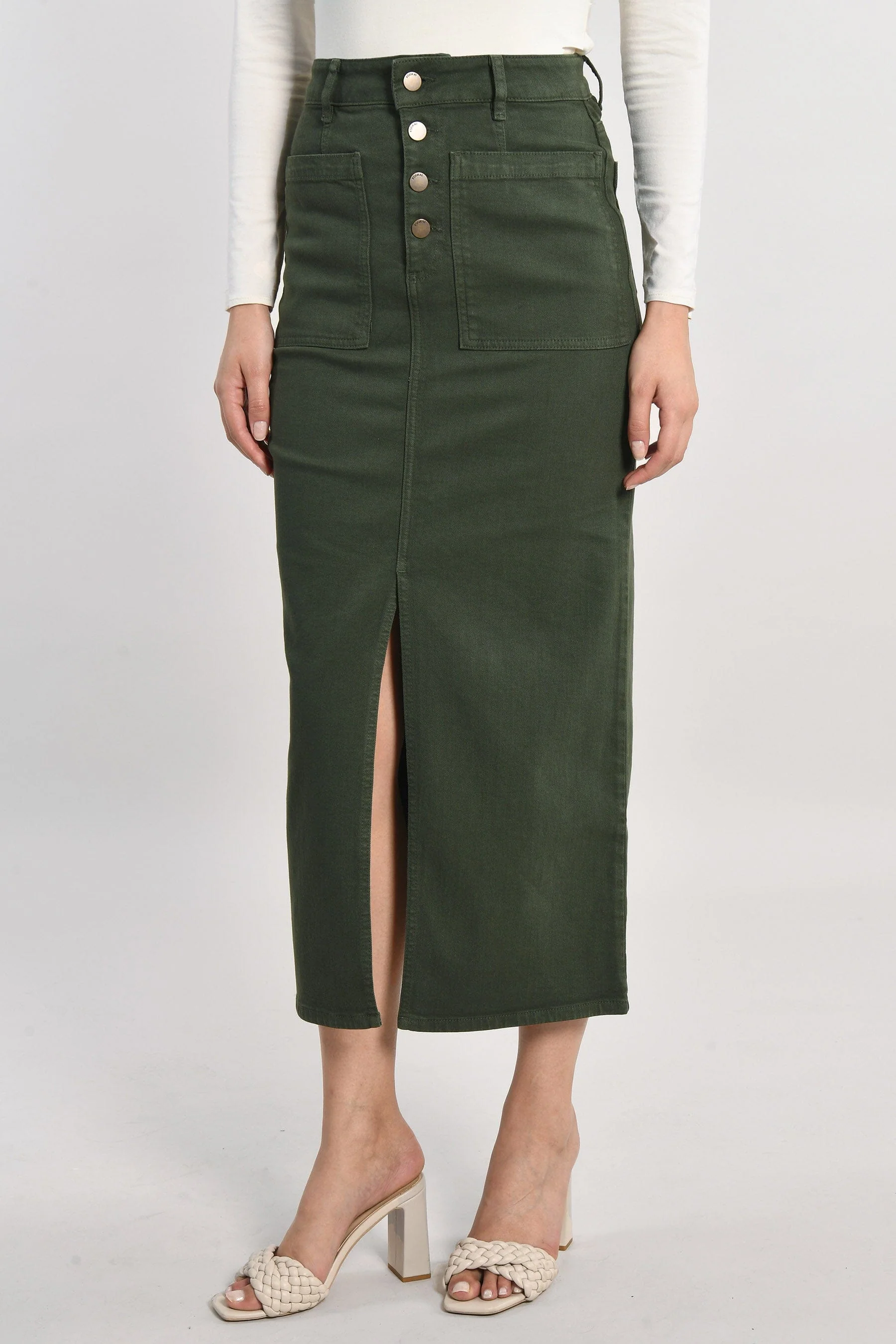 JUPE MIDI SPORTSWEAR THADEE KAKI - Image 3