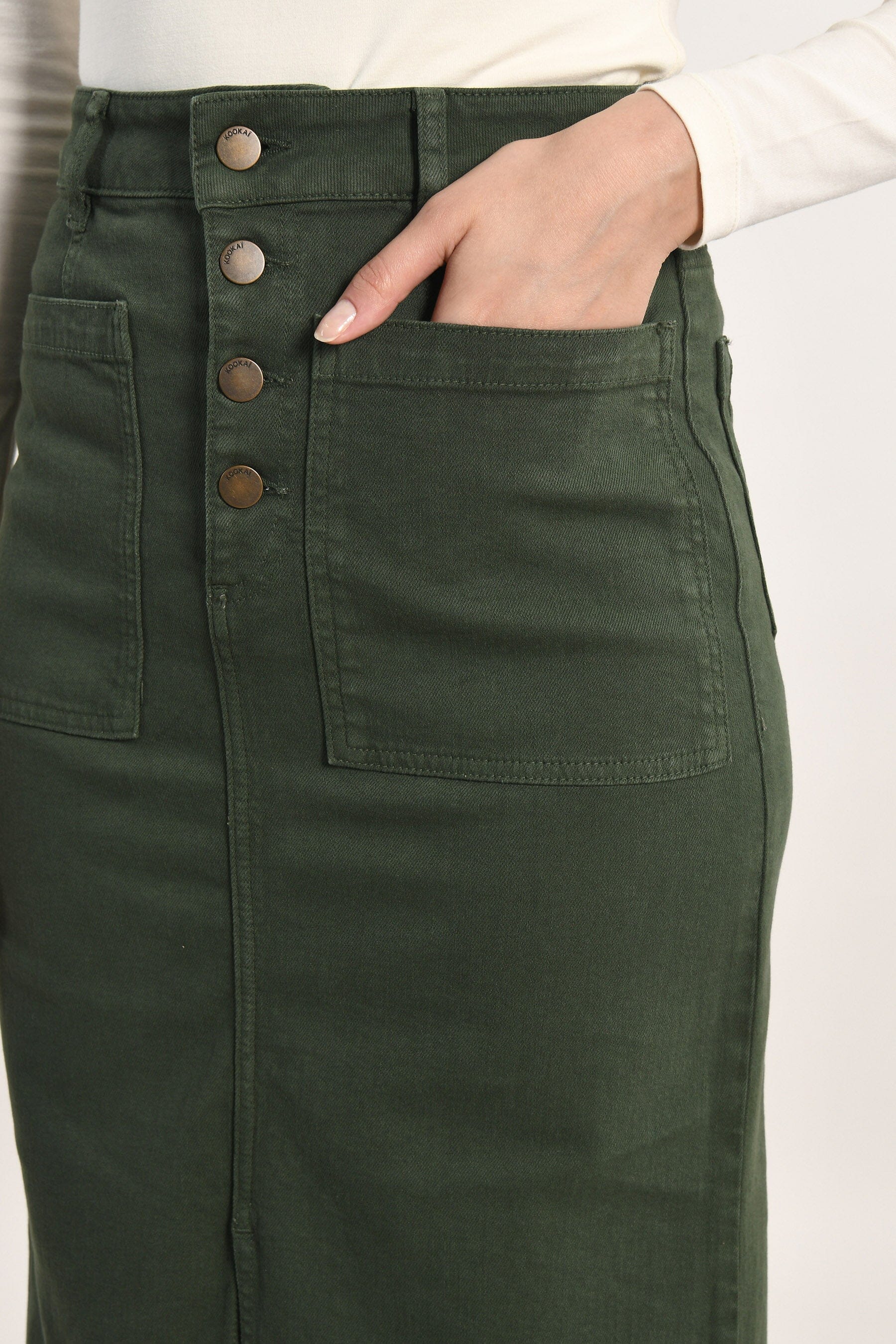JUPE MIDI SPORTSWEAR THADEE KAKI - Image 4