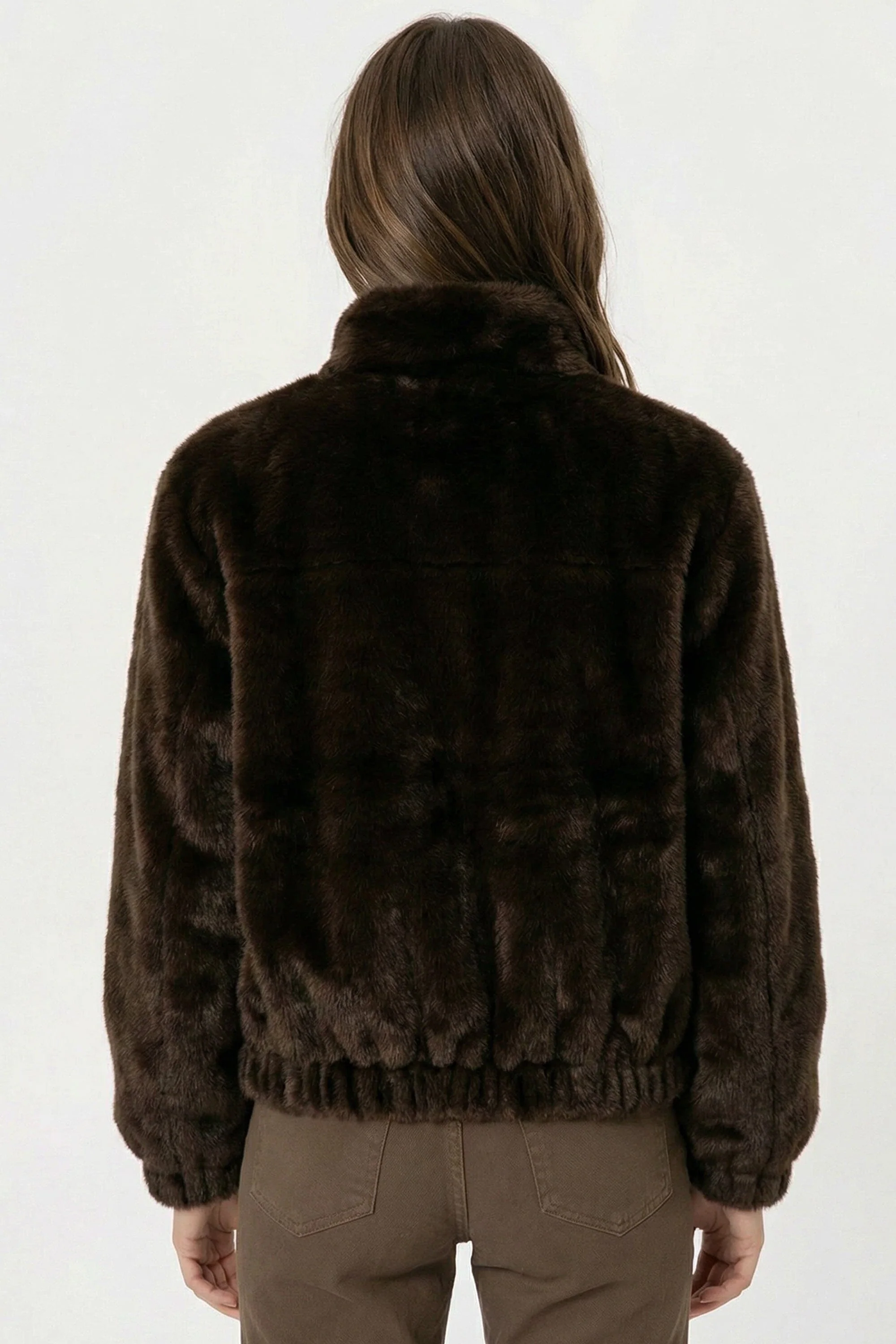 BLOUSON FAUX FUR - MARINA - CHOCO - Image 7
