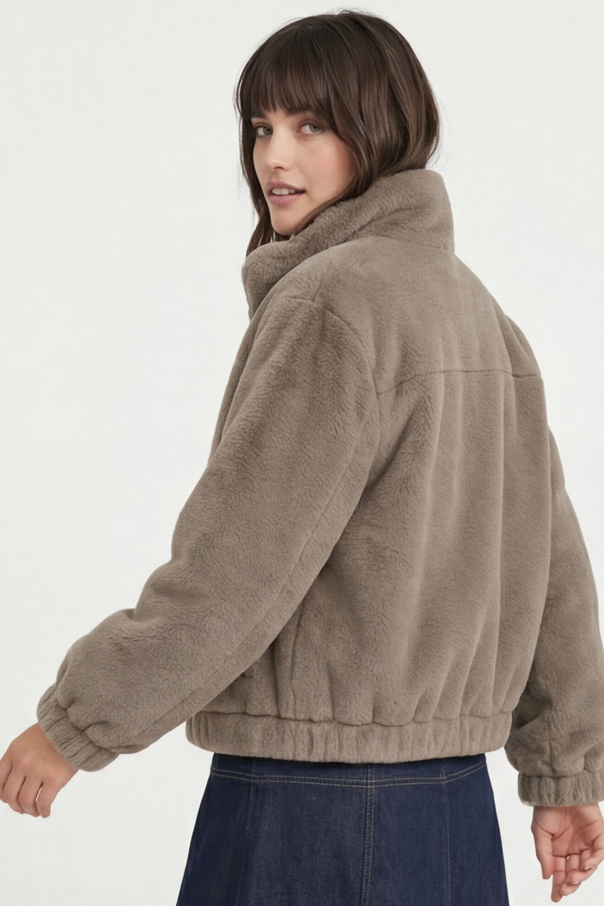 BLOUSON FAUX FUR - MARINA - TAUPE/GRIS - Image 7