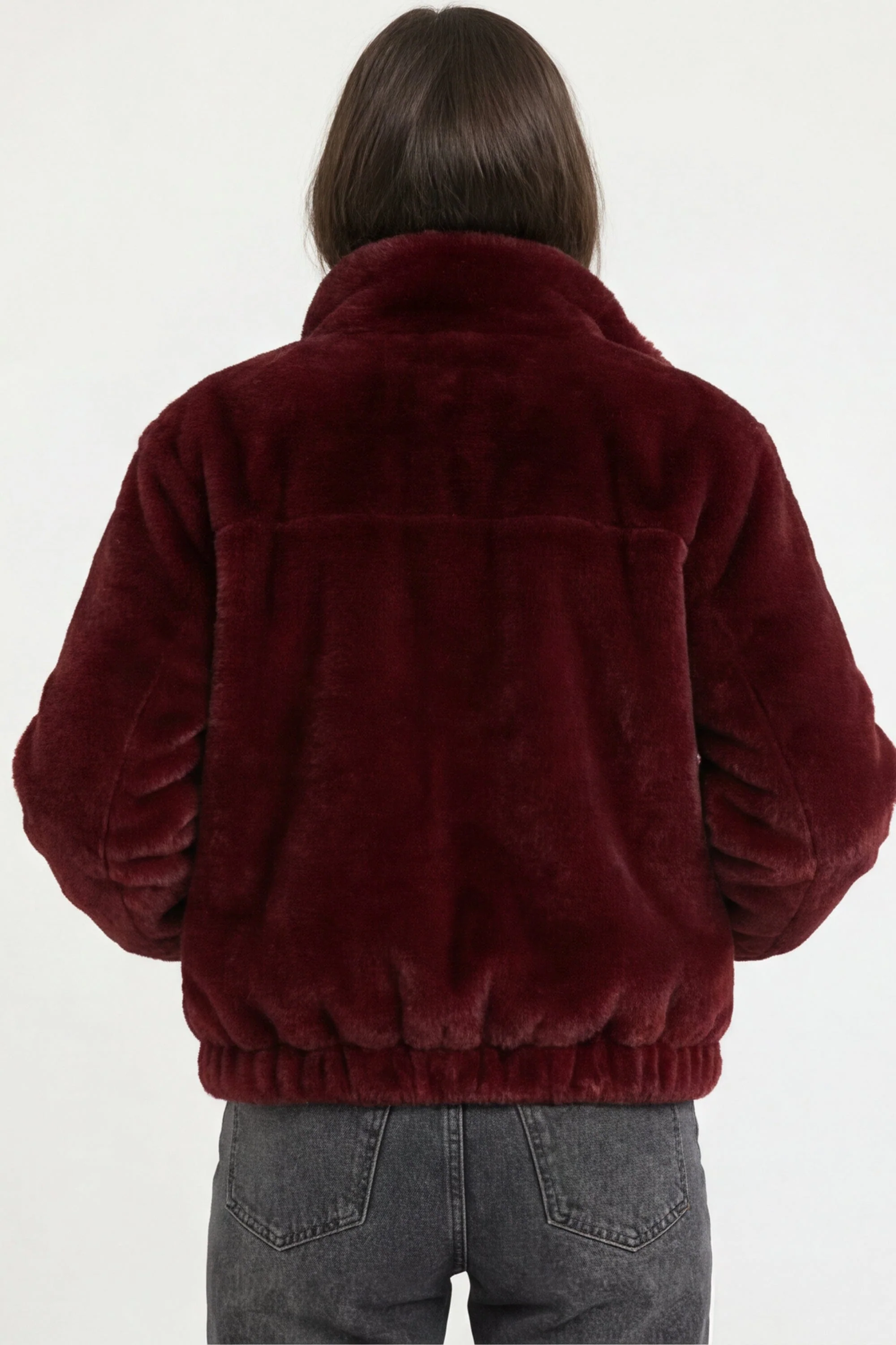 BLOUSON FAUX FUR - MARINA - LIE DE VIN - Image 7