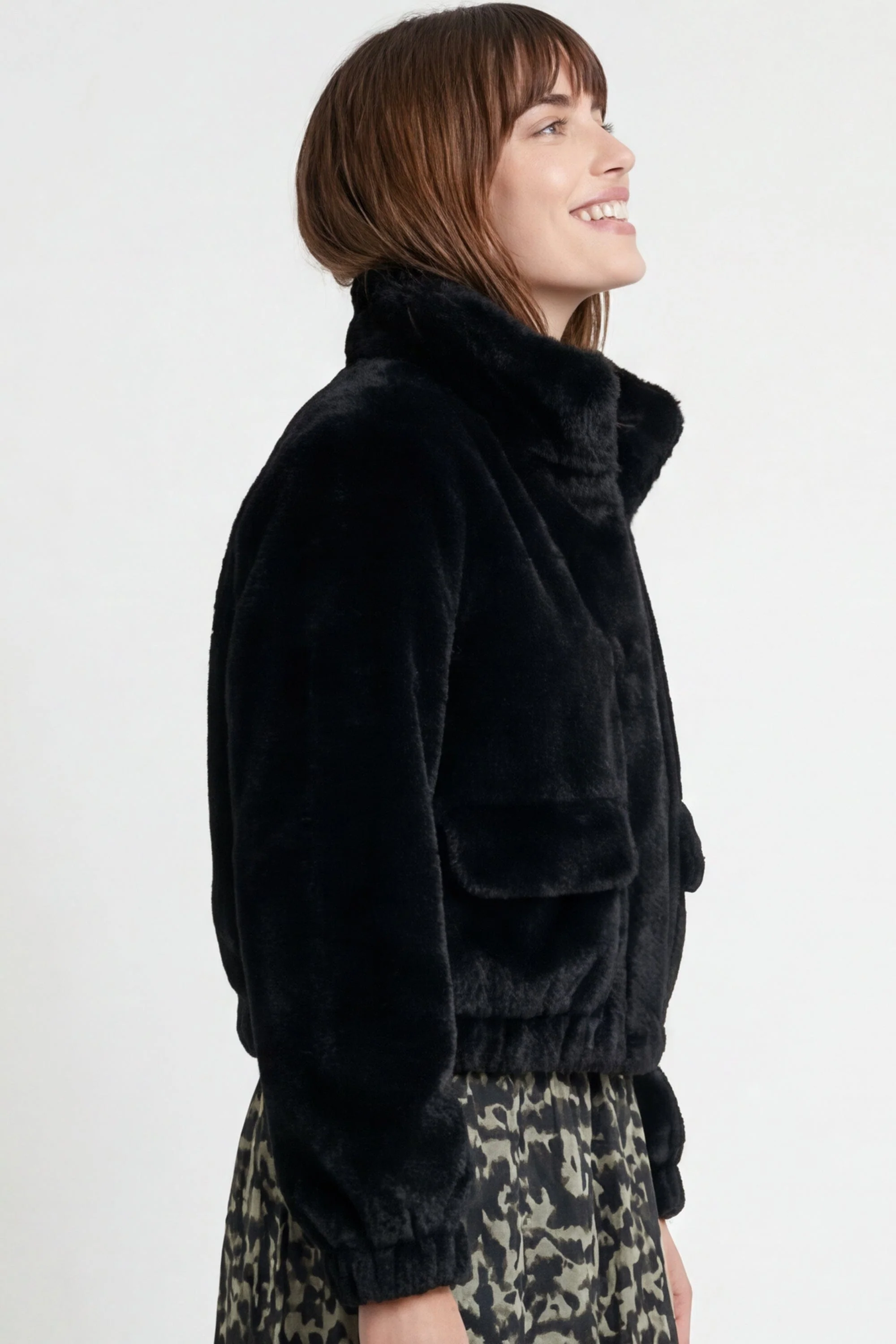 BLOUSON FAUX FUR - MARINA - NOIR - Image 6