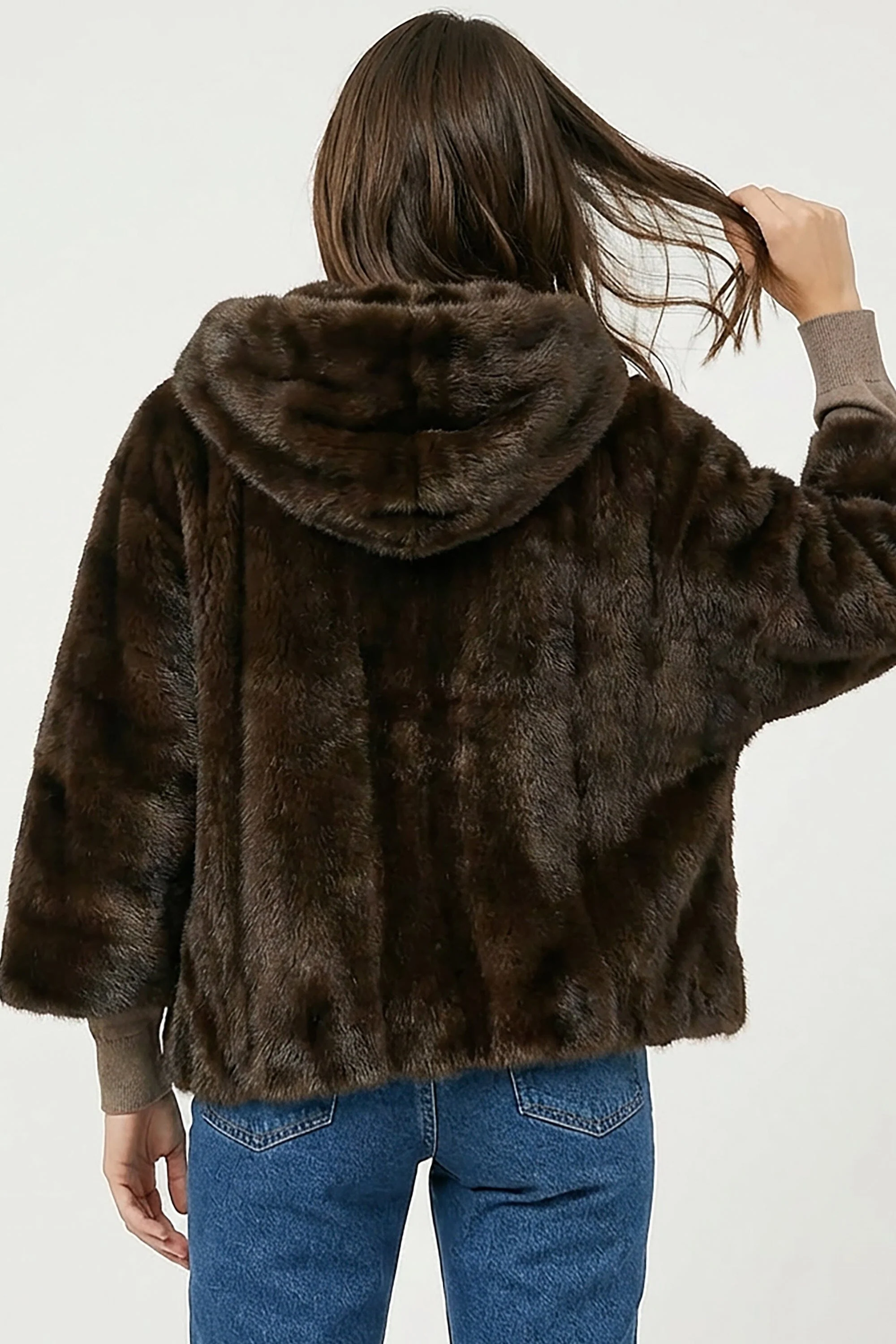 PONCHO FAUX FUR - MARINA - CHOCO - Image 6