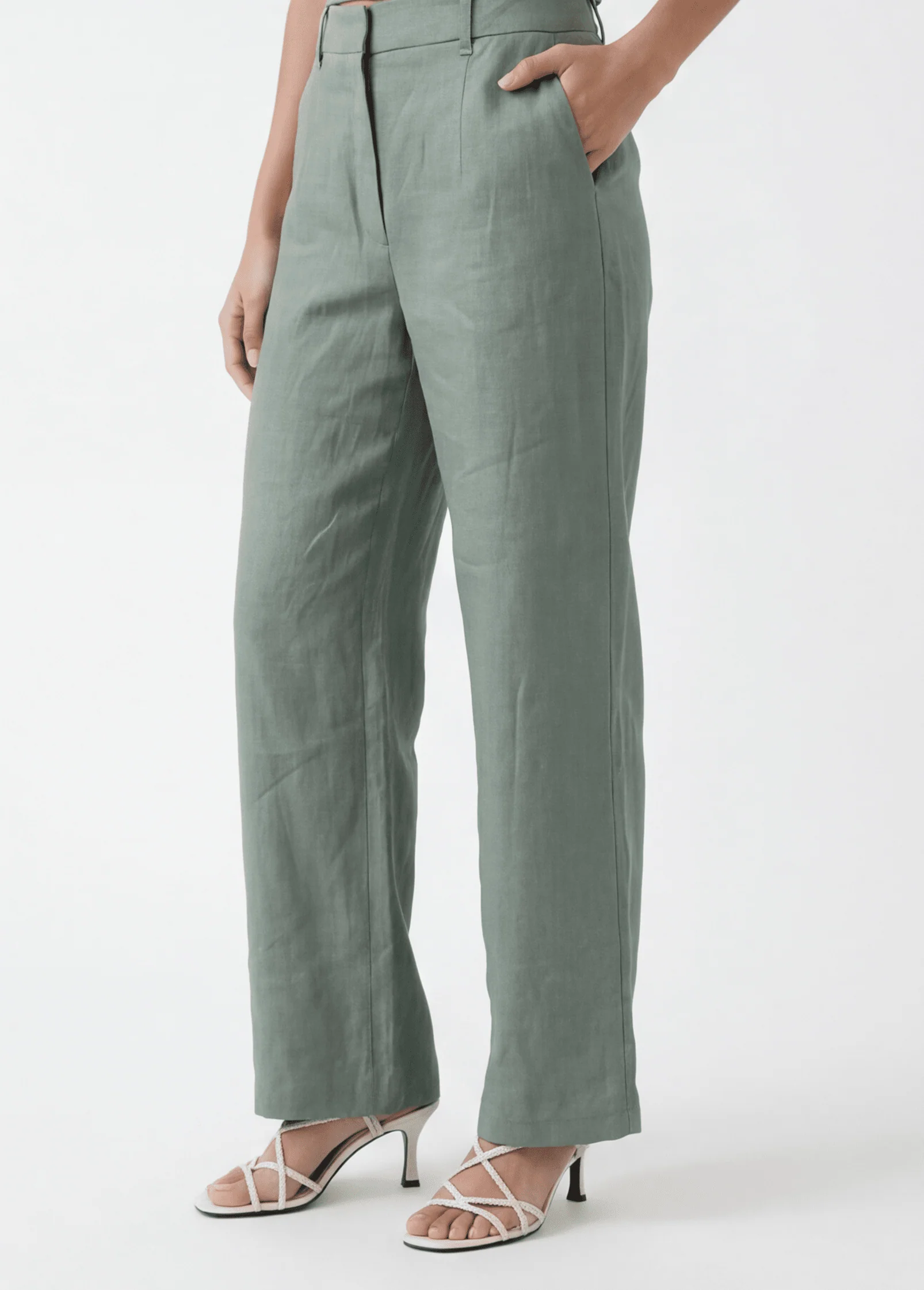 PANTALON LIN - CHELSEA - SAUGE - Image 2