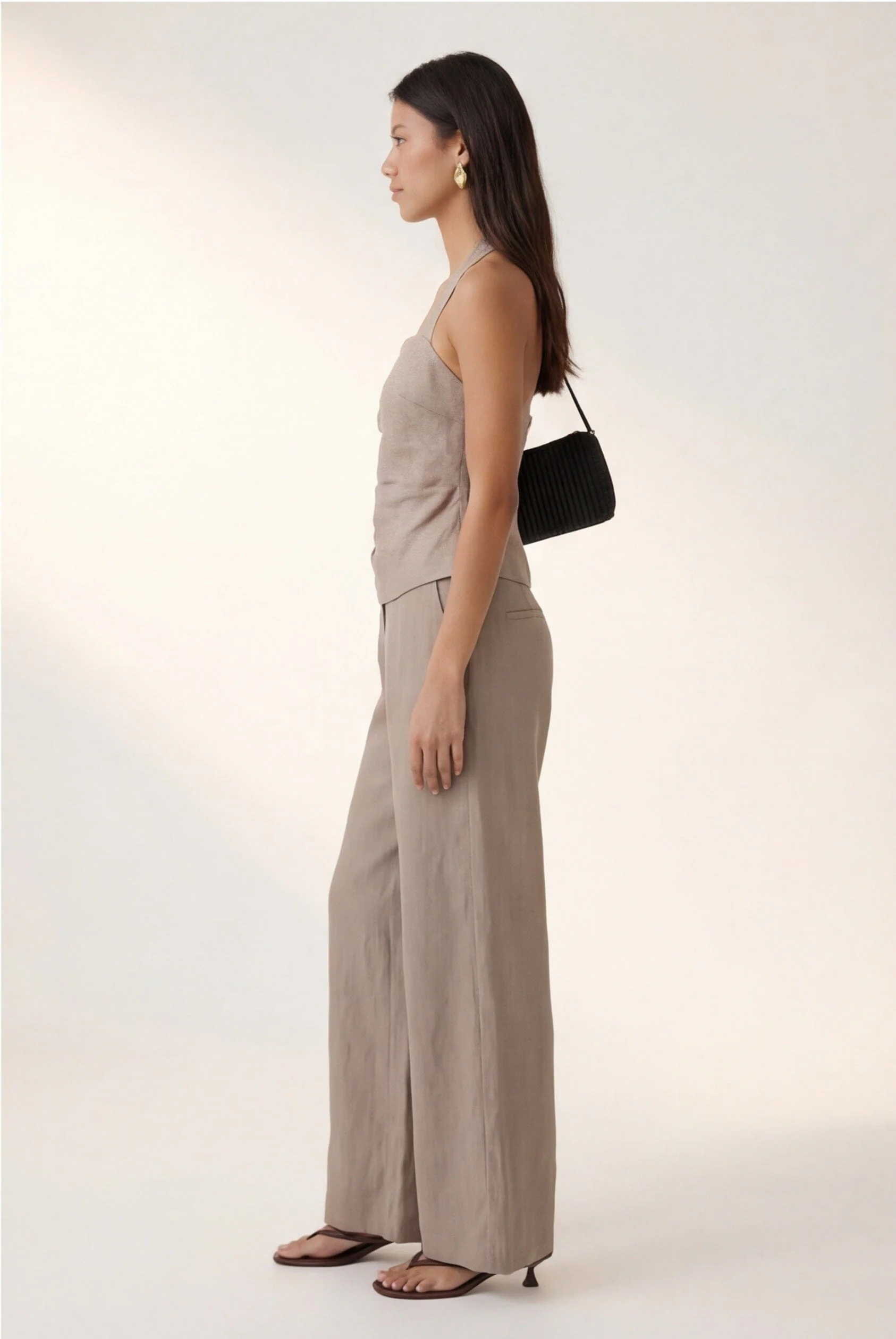PANTALON LIN - CHELSEA - TAUPE - Image 5
