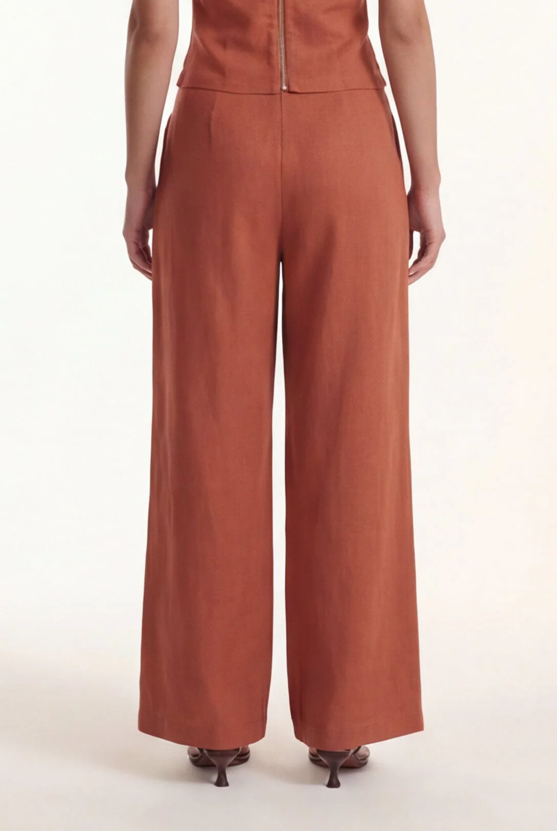 PANTALON LIN - CHELSEA - TERRACOTTA - Image 3