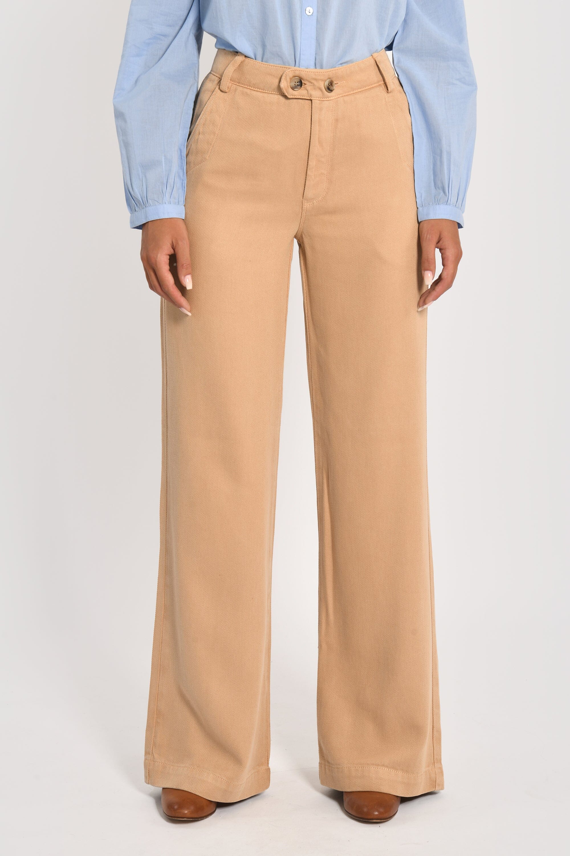PANTALON LARGE TENCEL SUN BEIGE - Image 3