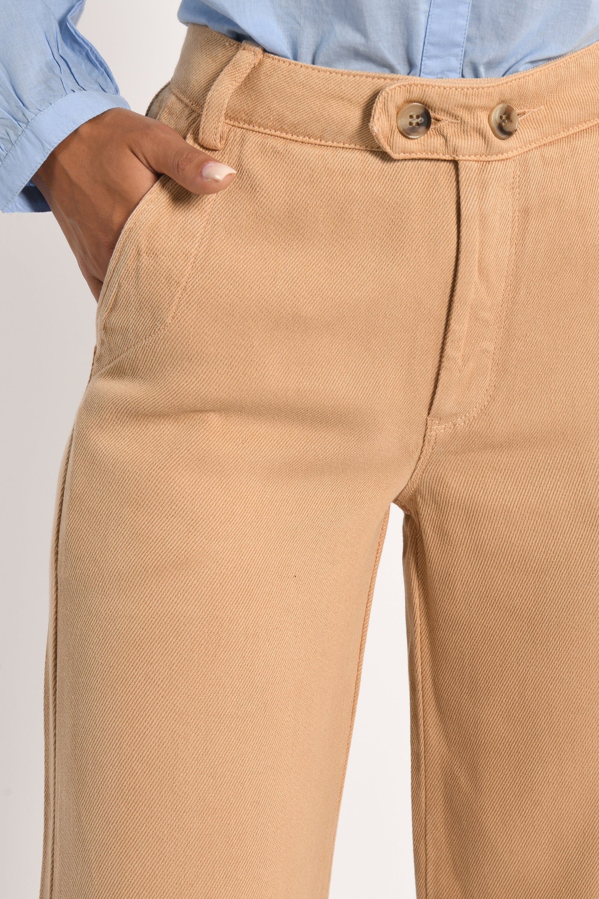 PANTALON LARGE TENCEL SUN BEIGE - Image 4