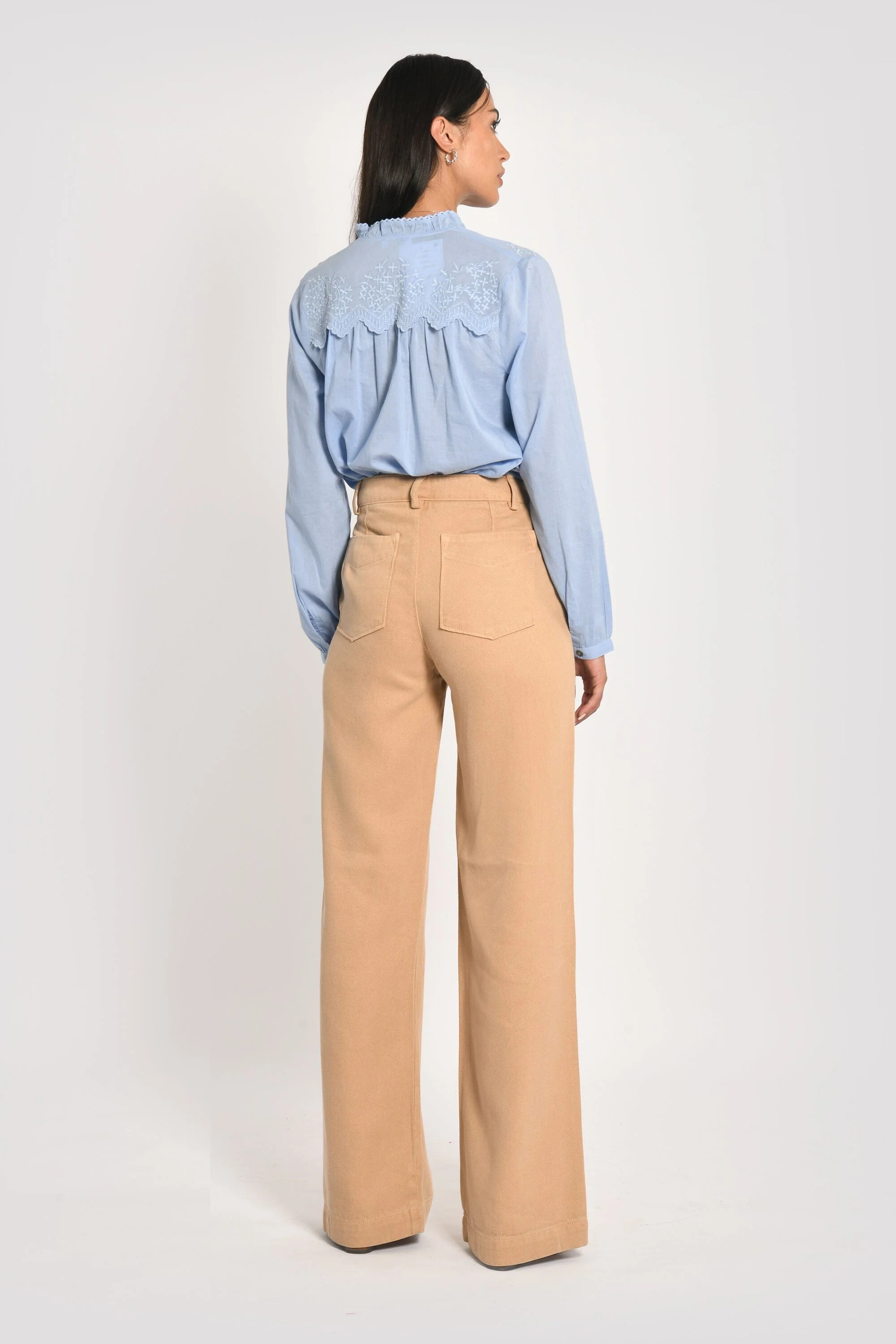 PANTALON LARGE TENCEL SUN BEIGE - Image 6