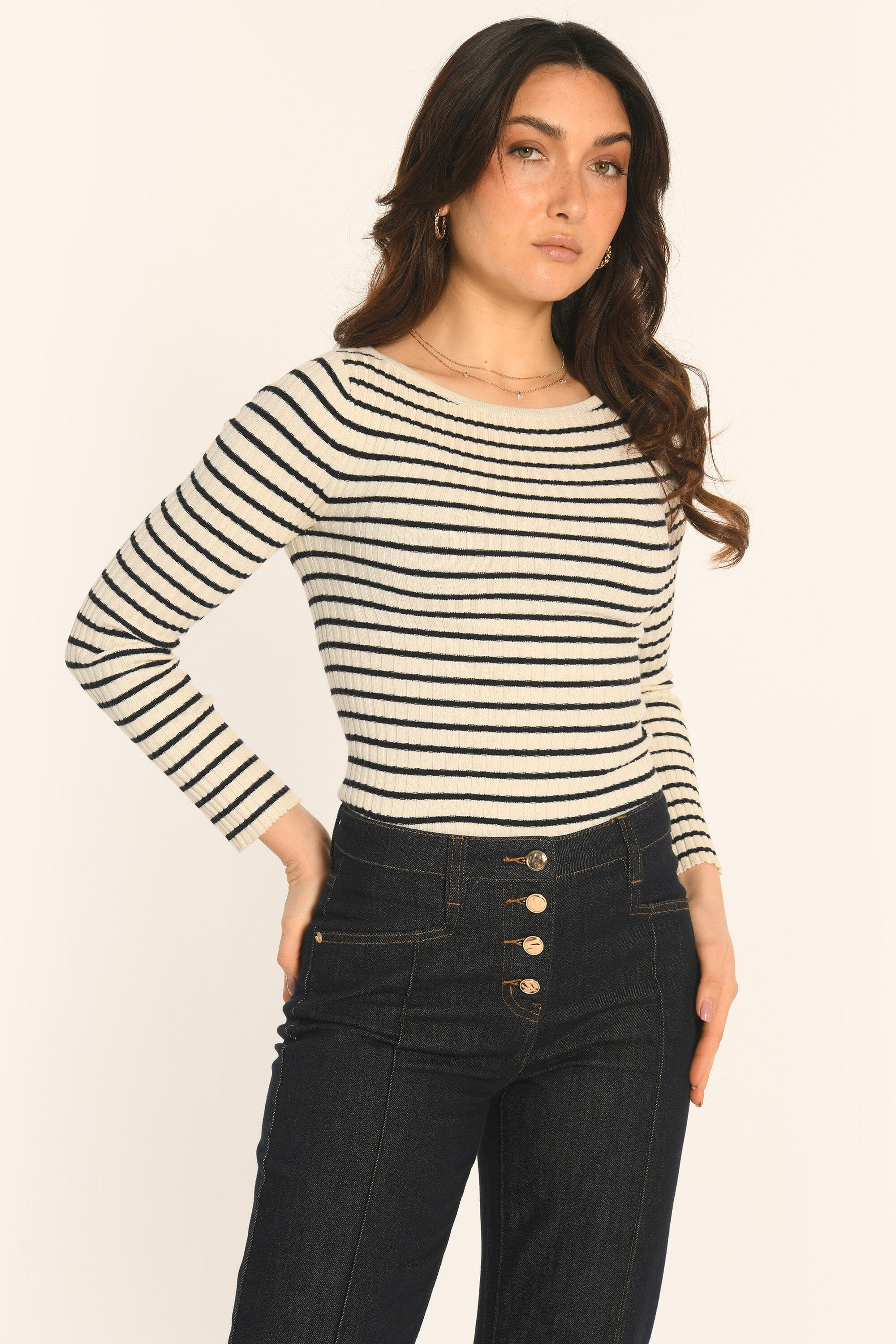 PULL - ÉCRU/NAVY - ALIDA - Image 2