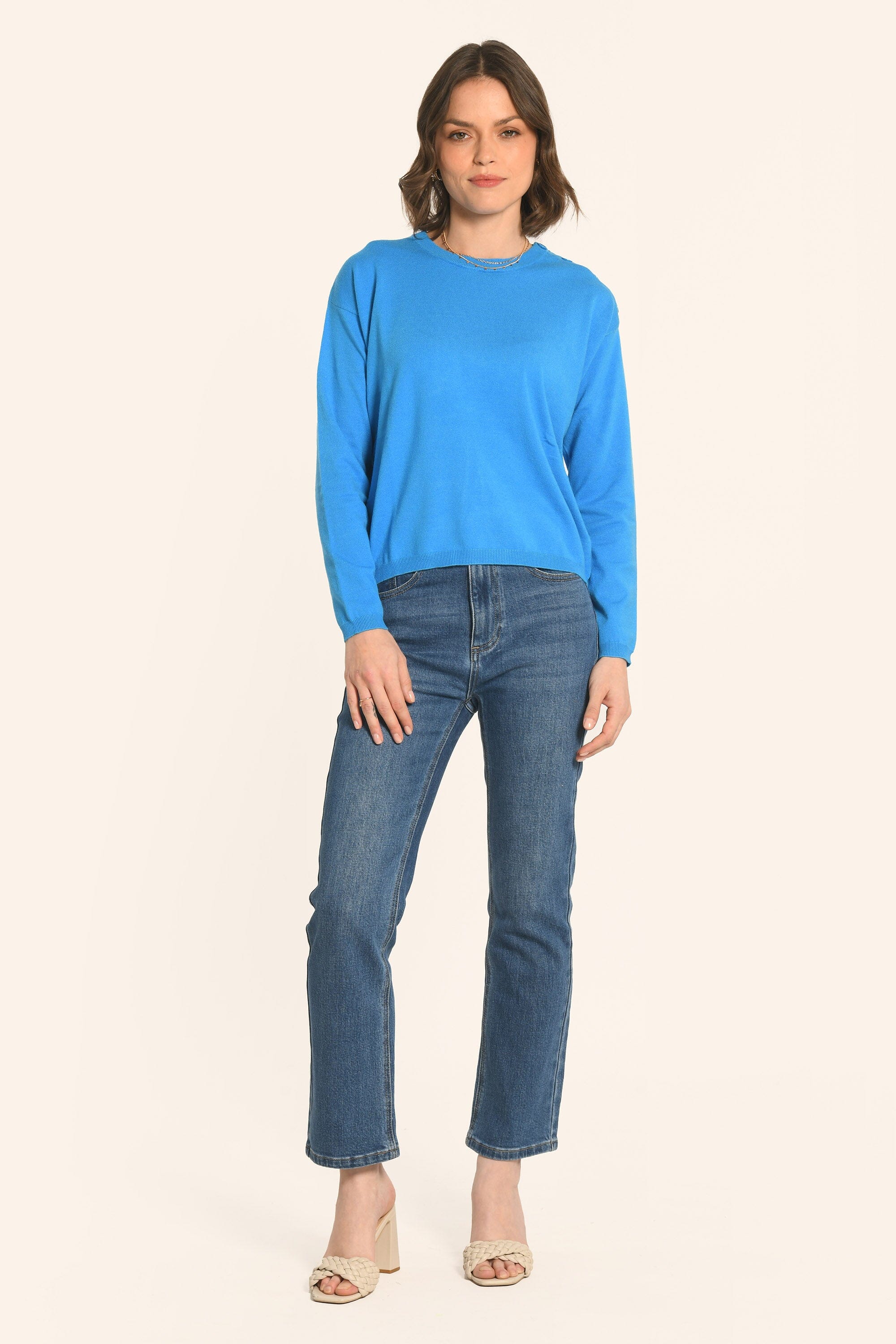 PULL BOUTONNÉ - BLEU - AMELINA - Image 5