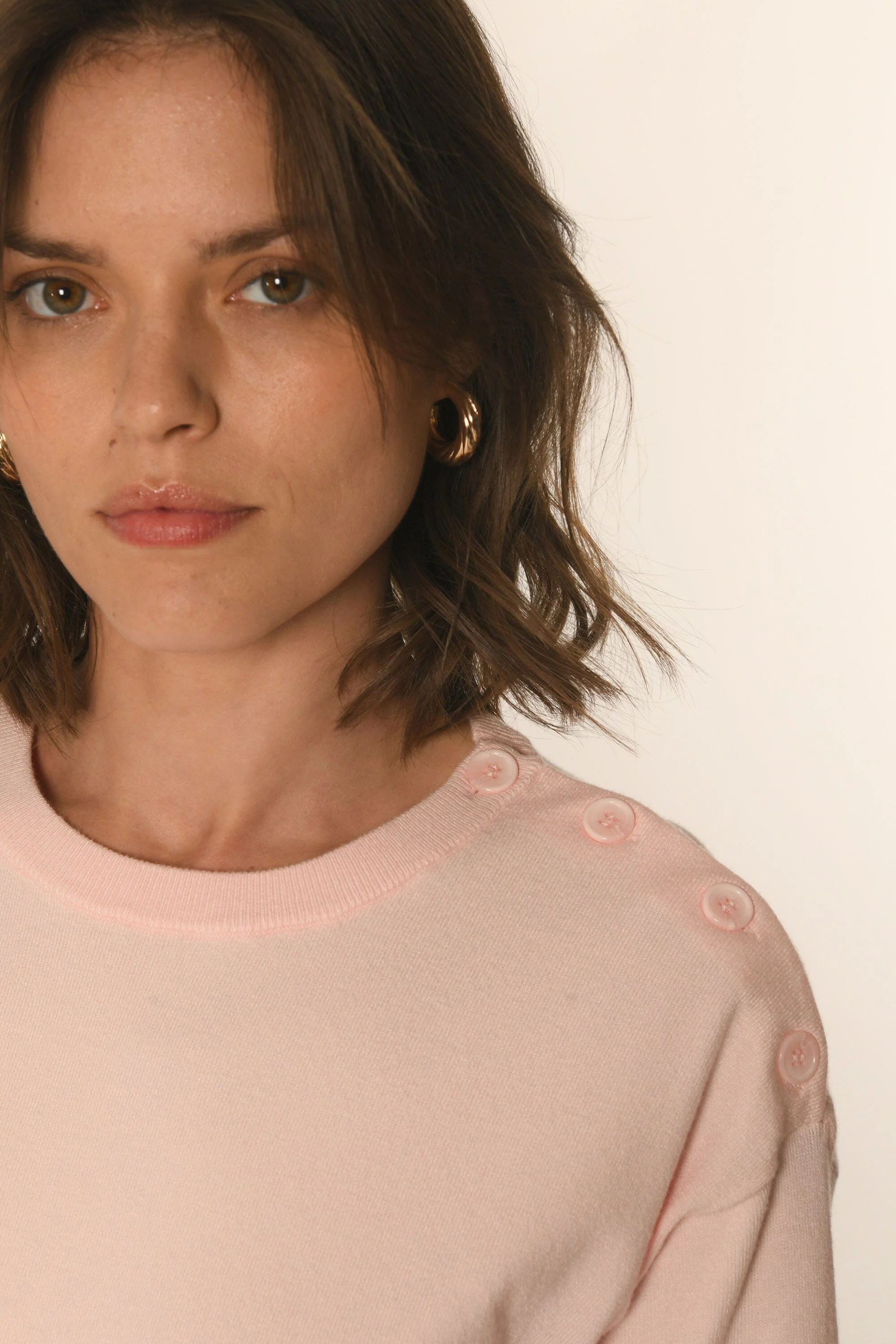 PULL BOUTONNÉ - ROSE PÂLE - AMELINA - Image 2