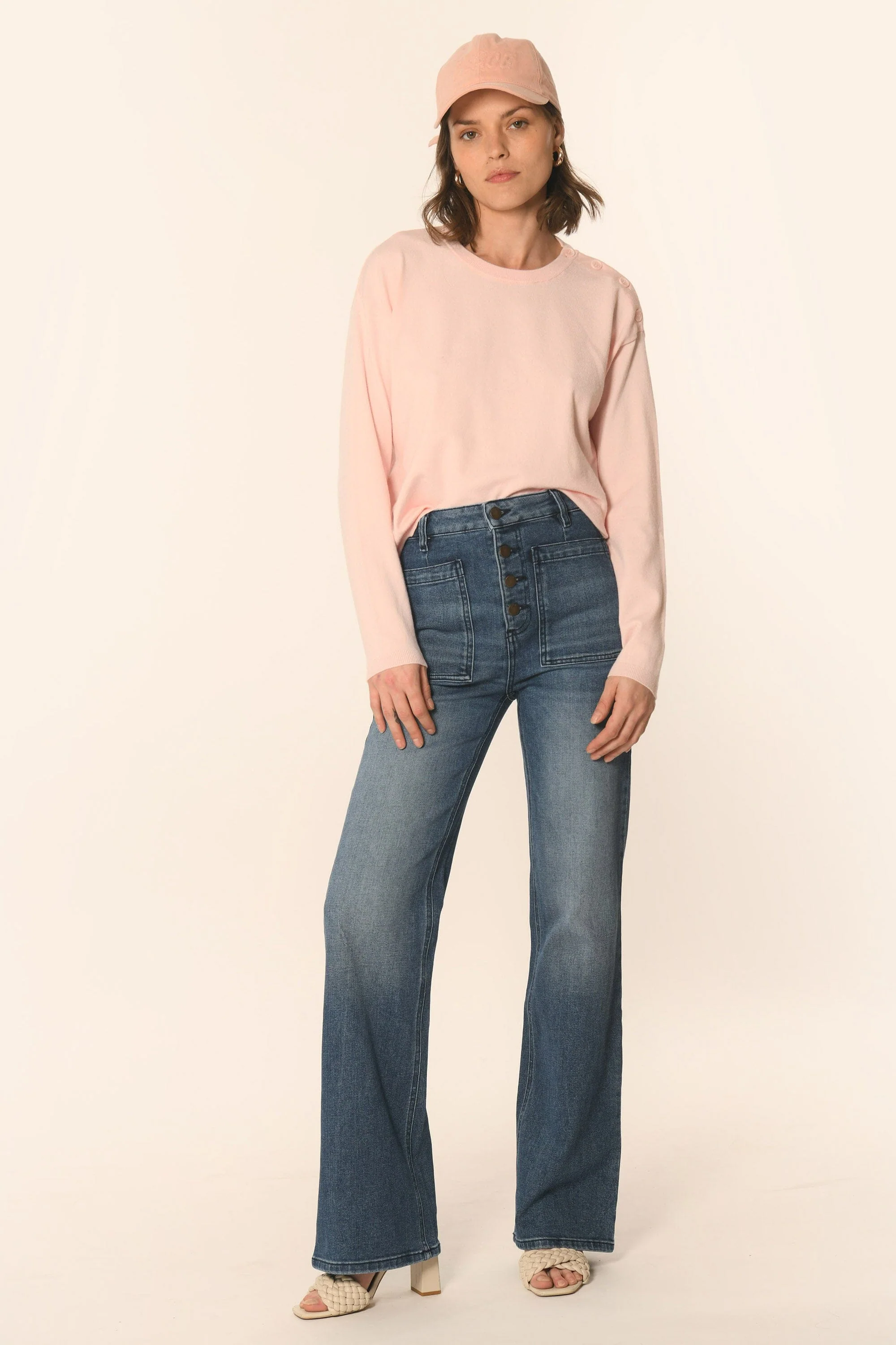 PULL BOUTONNÉ - ROSE PÂLE - AMELINA - Image 4