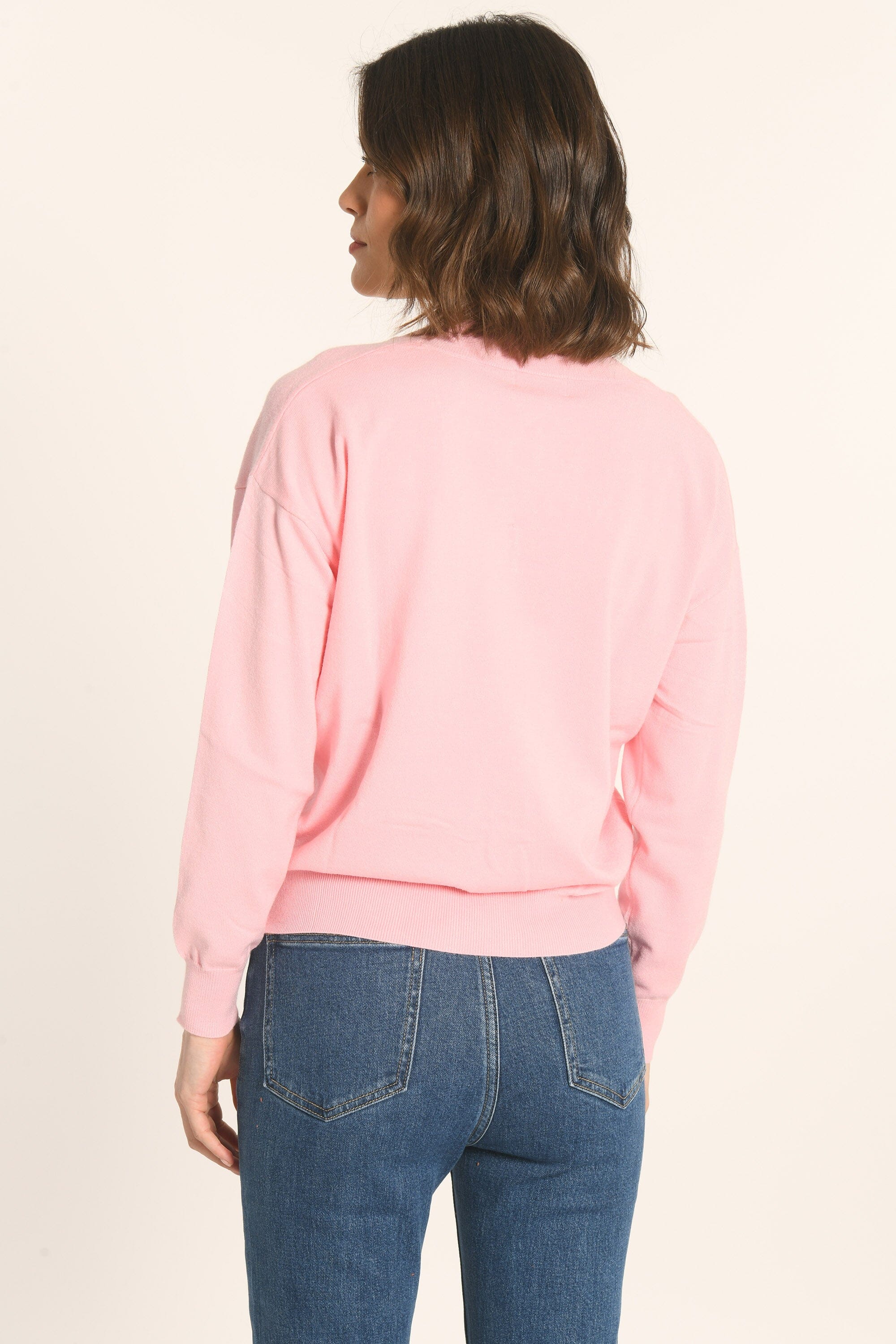 PULL COL V - ROSE PÂLE - AMELINA - Image 5
