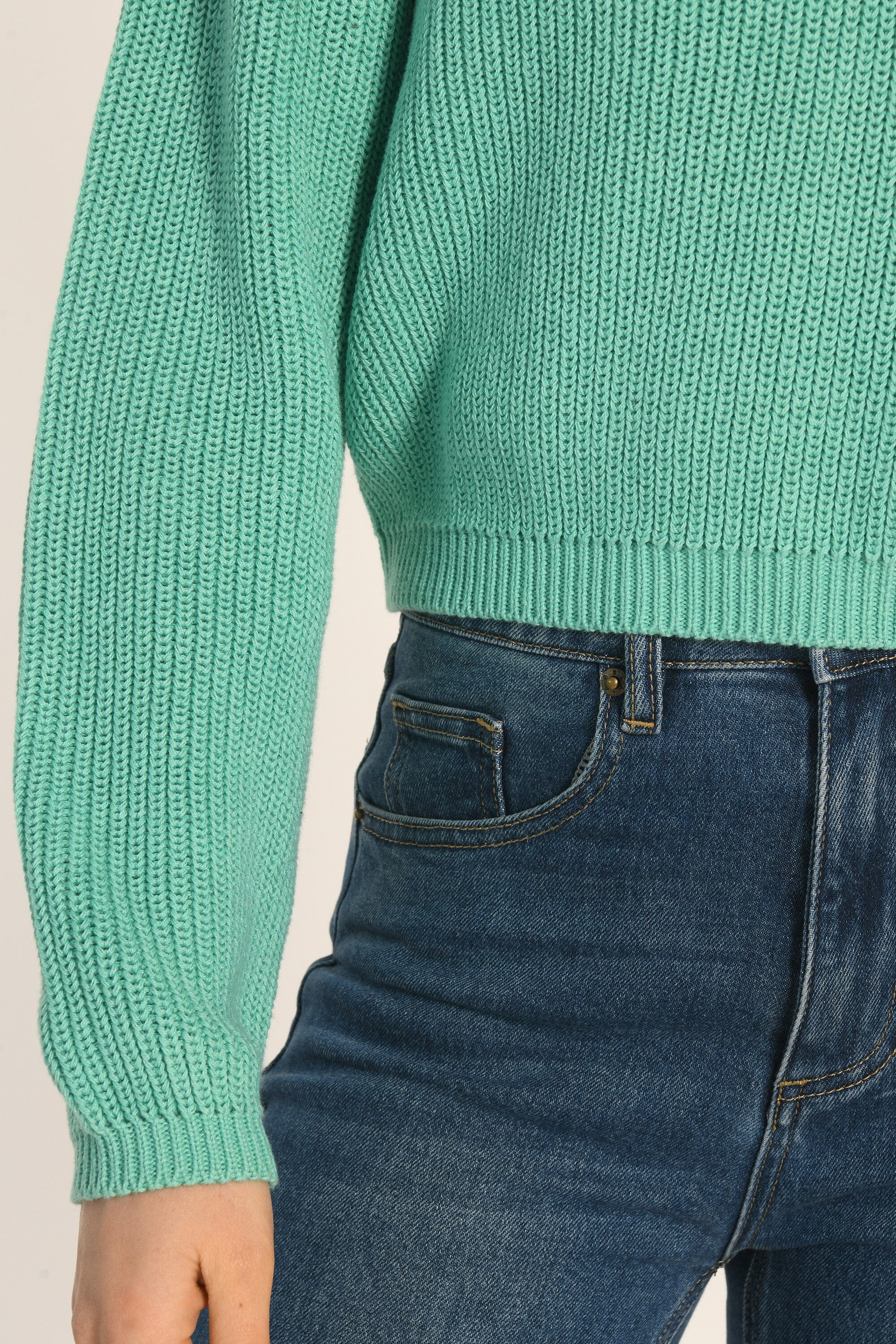 PULL COL V - AQUA - ARVID - Image 5