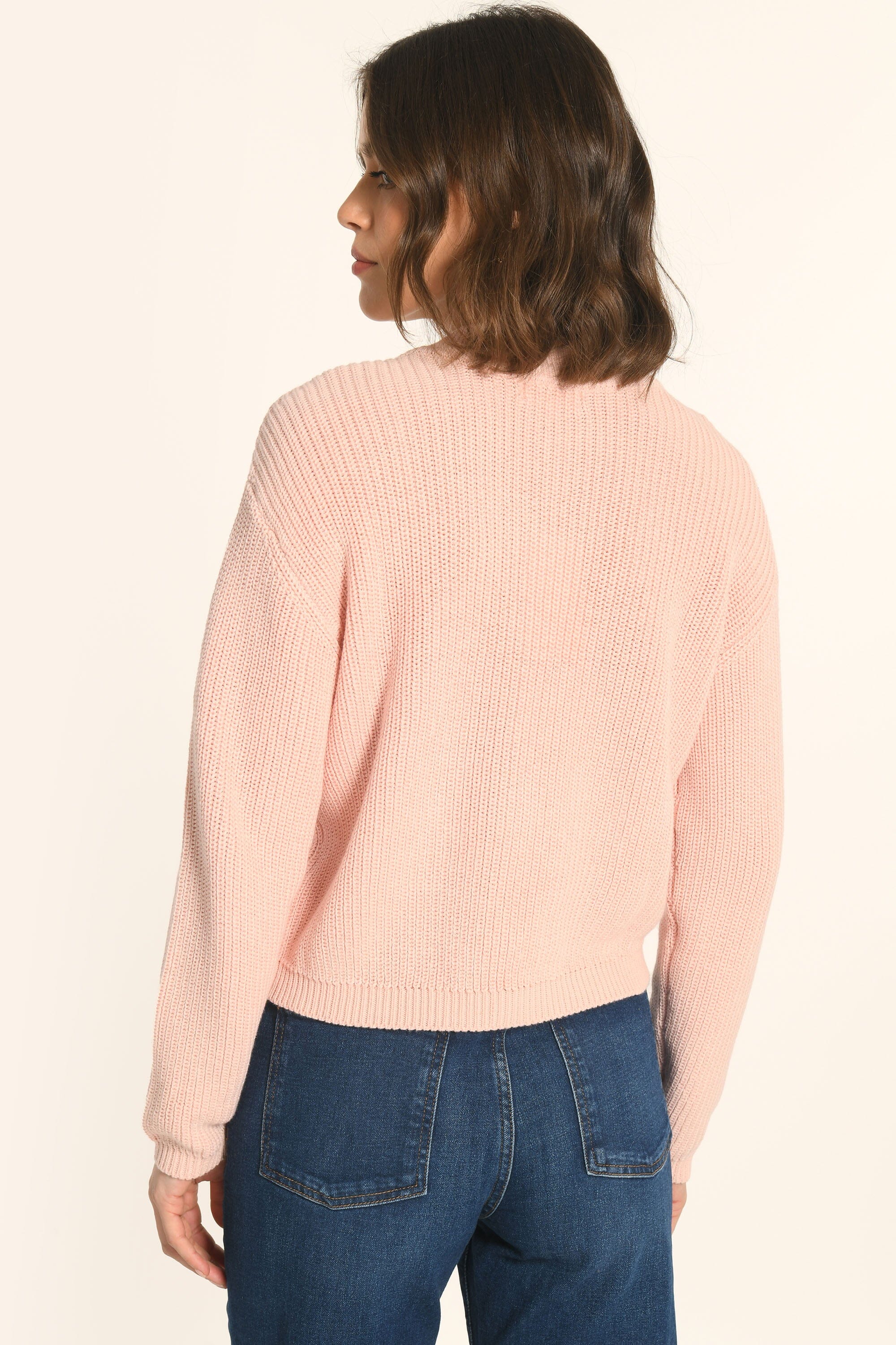 PULL COL V - ROSE PALE - ARVID - Image 5