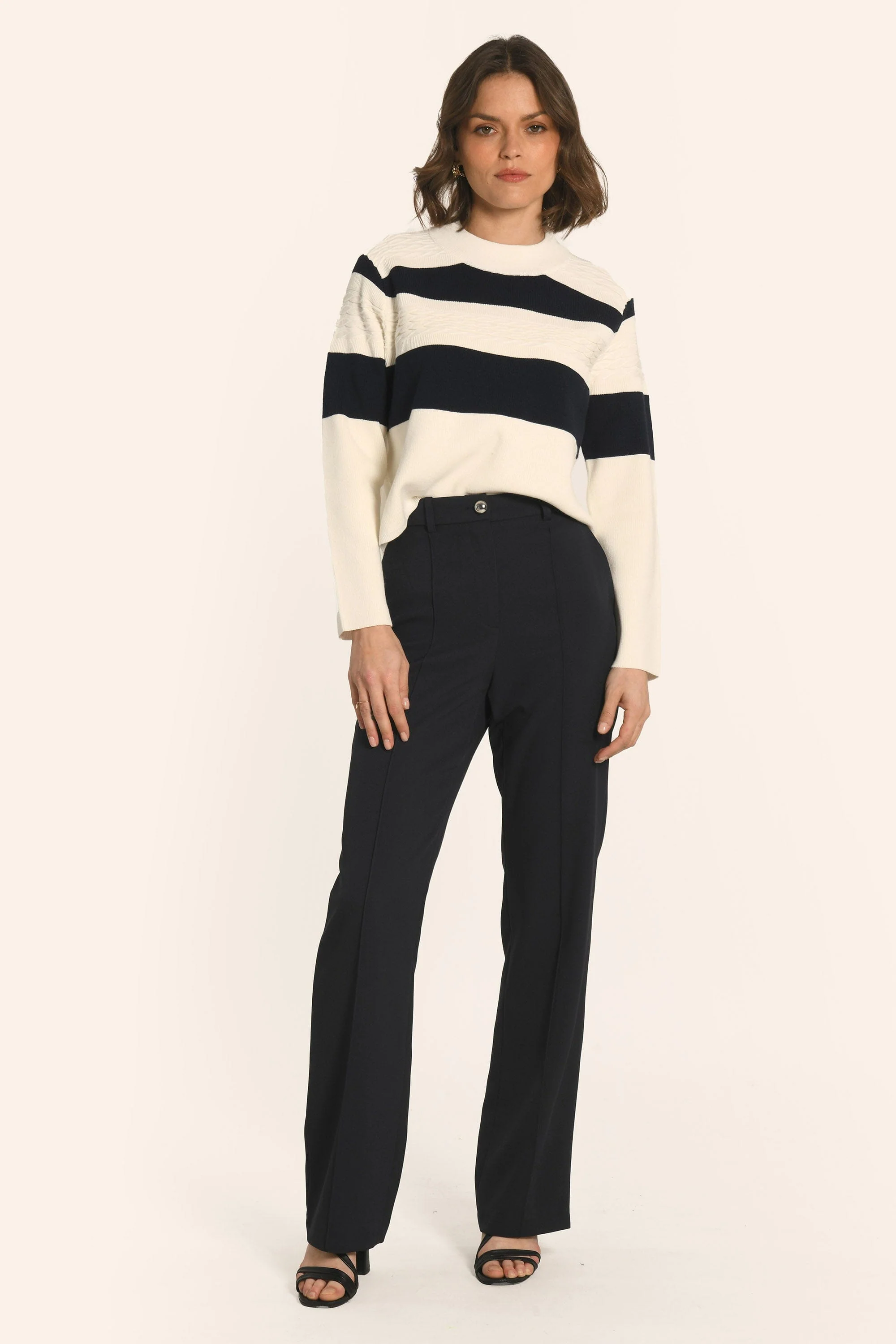 PULL MARINIĂRE - BLANC/NAVY - AUDE - Image 3