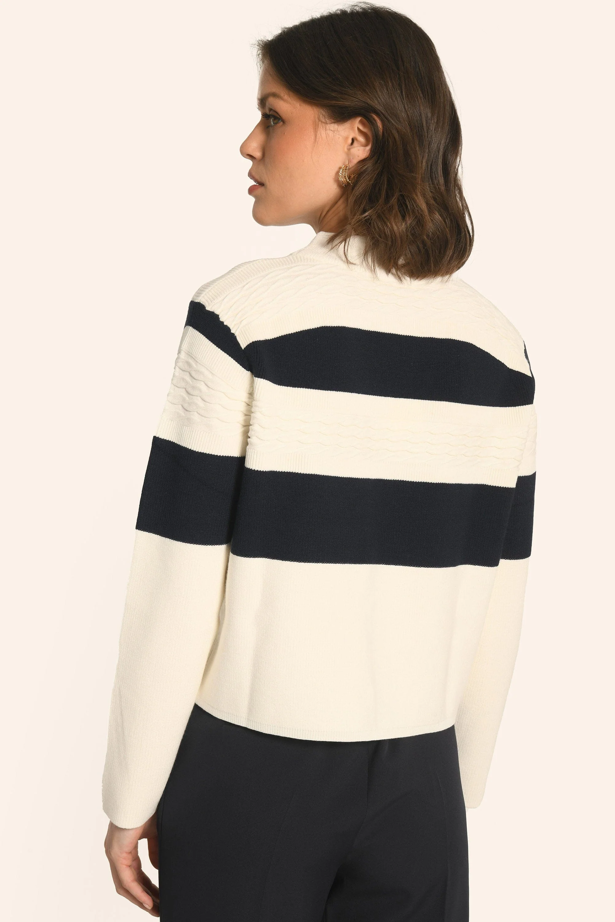 PULL MARINIĂRE - BLANC/NAVY - AUDE - Image 6