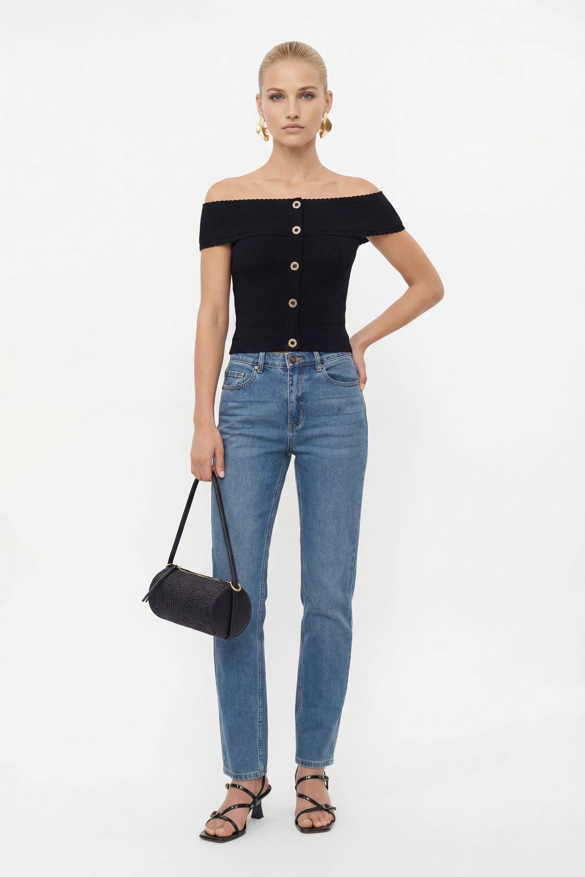 PULL COL BARDOT - CHRISTEN - NOIR