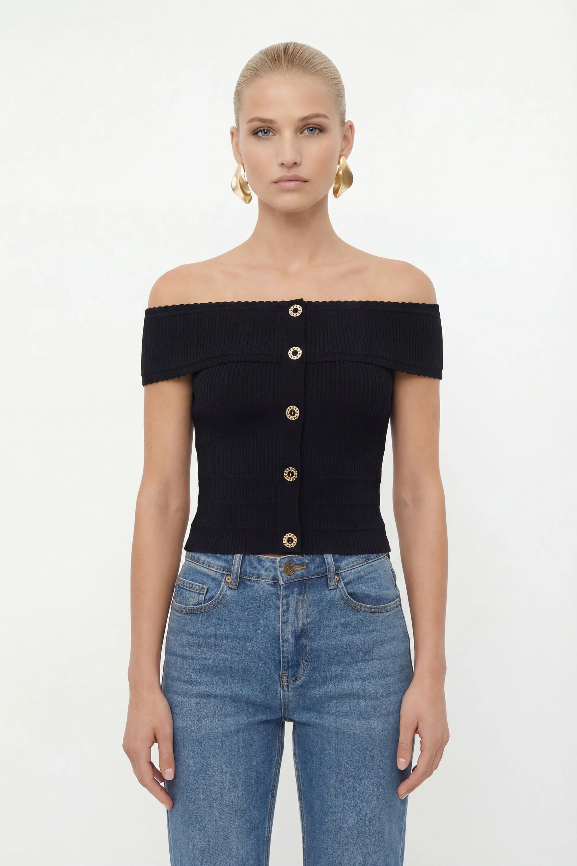 PULL COL BARDOT - CHRISTEN - NOIR - Image 2