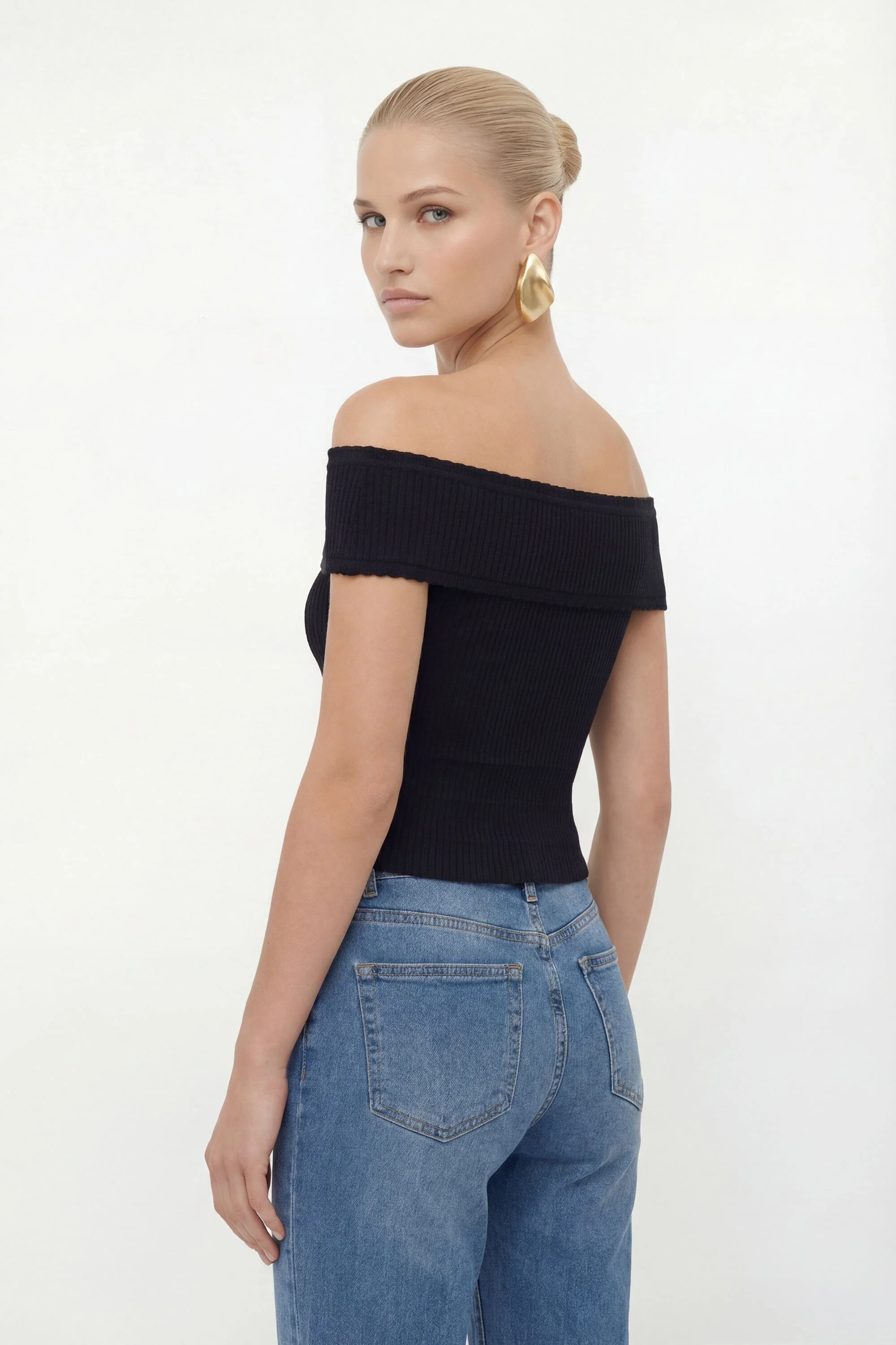 PULL COL BARDOT - CHRISTEN - NOIR - Image 5