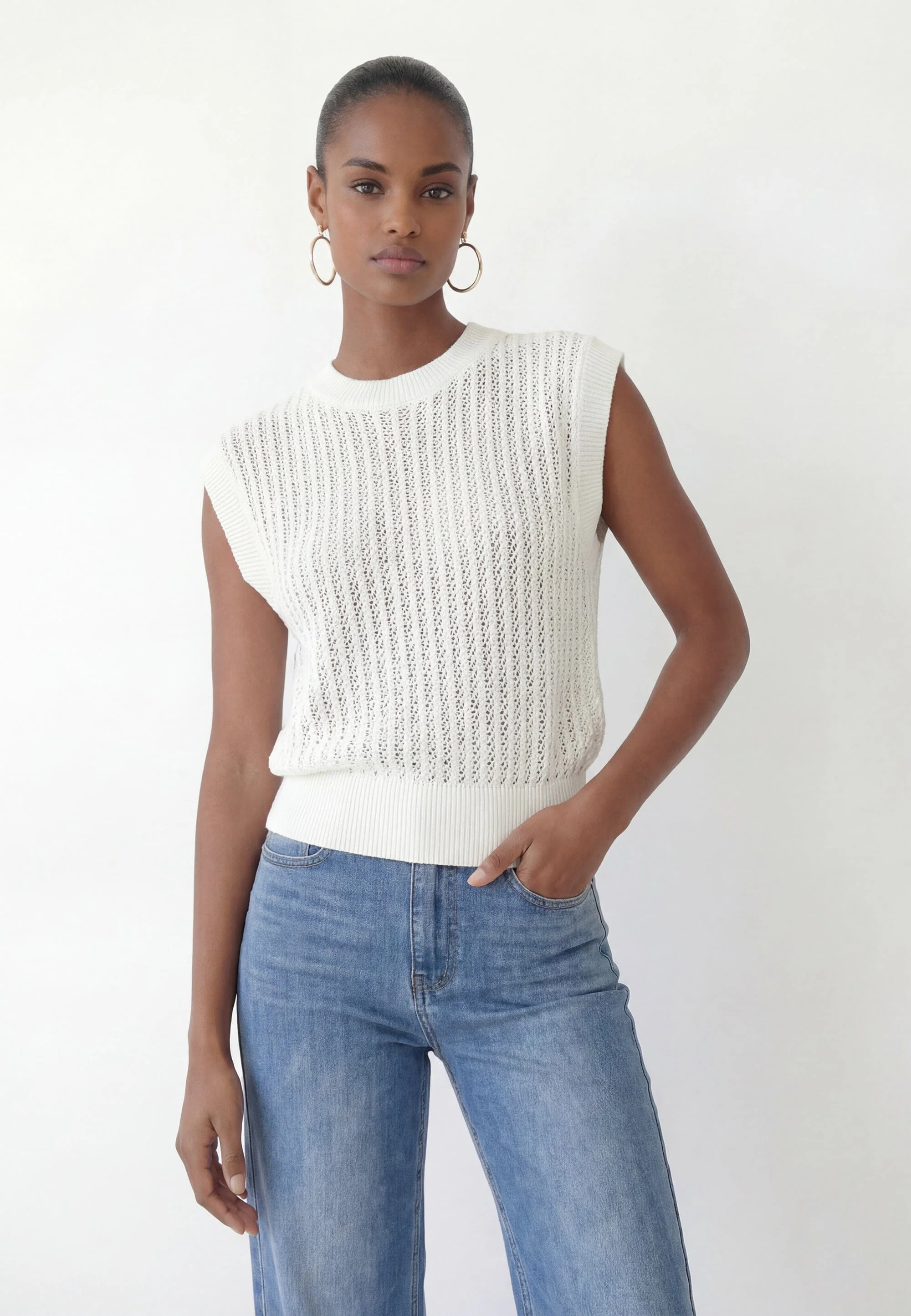 PULL SANS MANCHE - CLOVIS - ECRU - Image 2