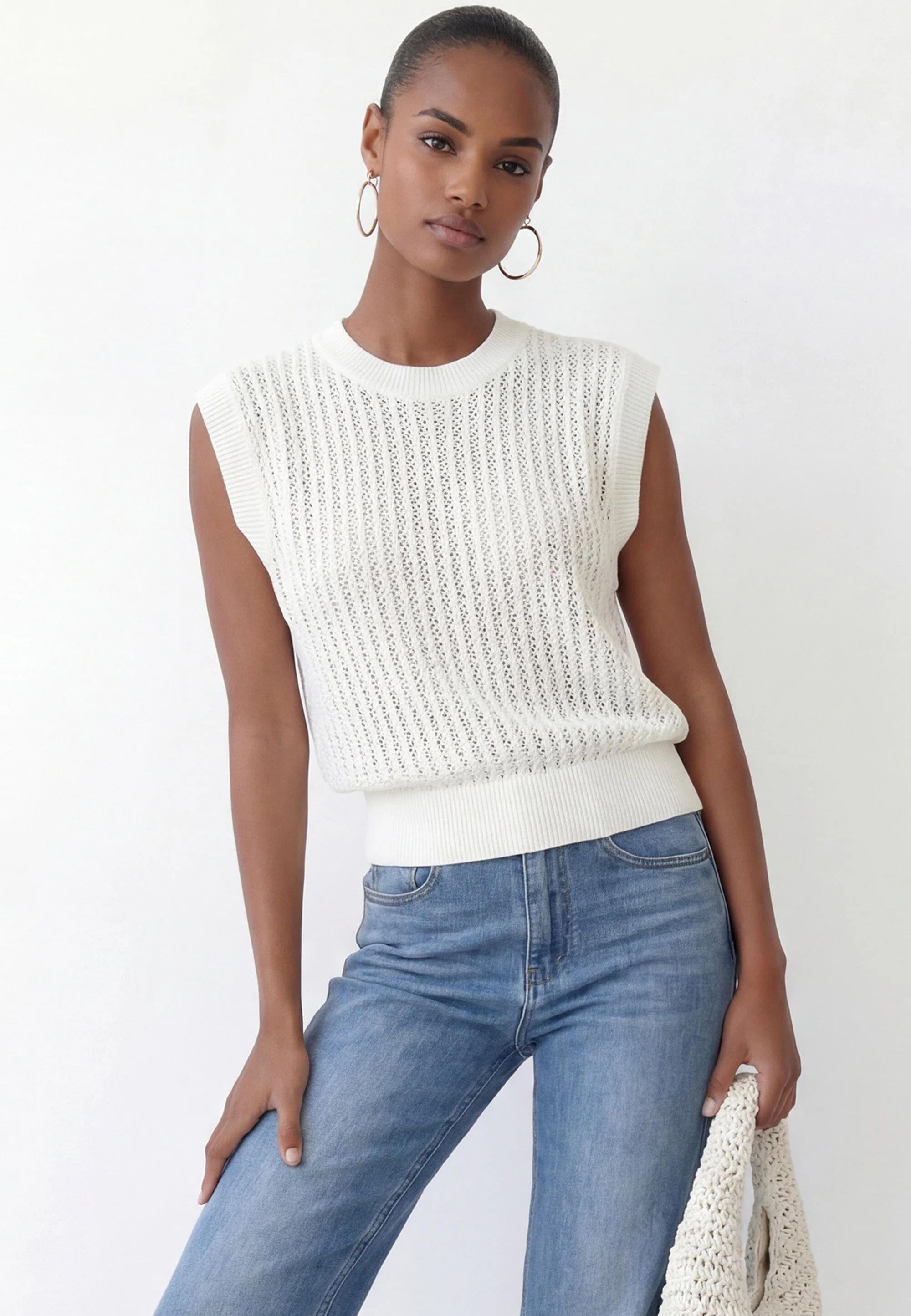 PULL SANS MANCHE - CLOVIS - ECRU - Image 4