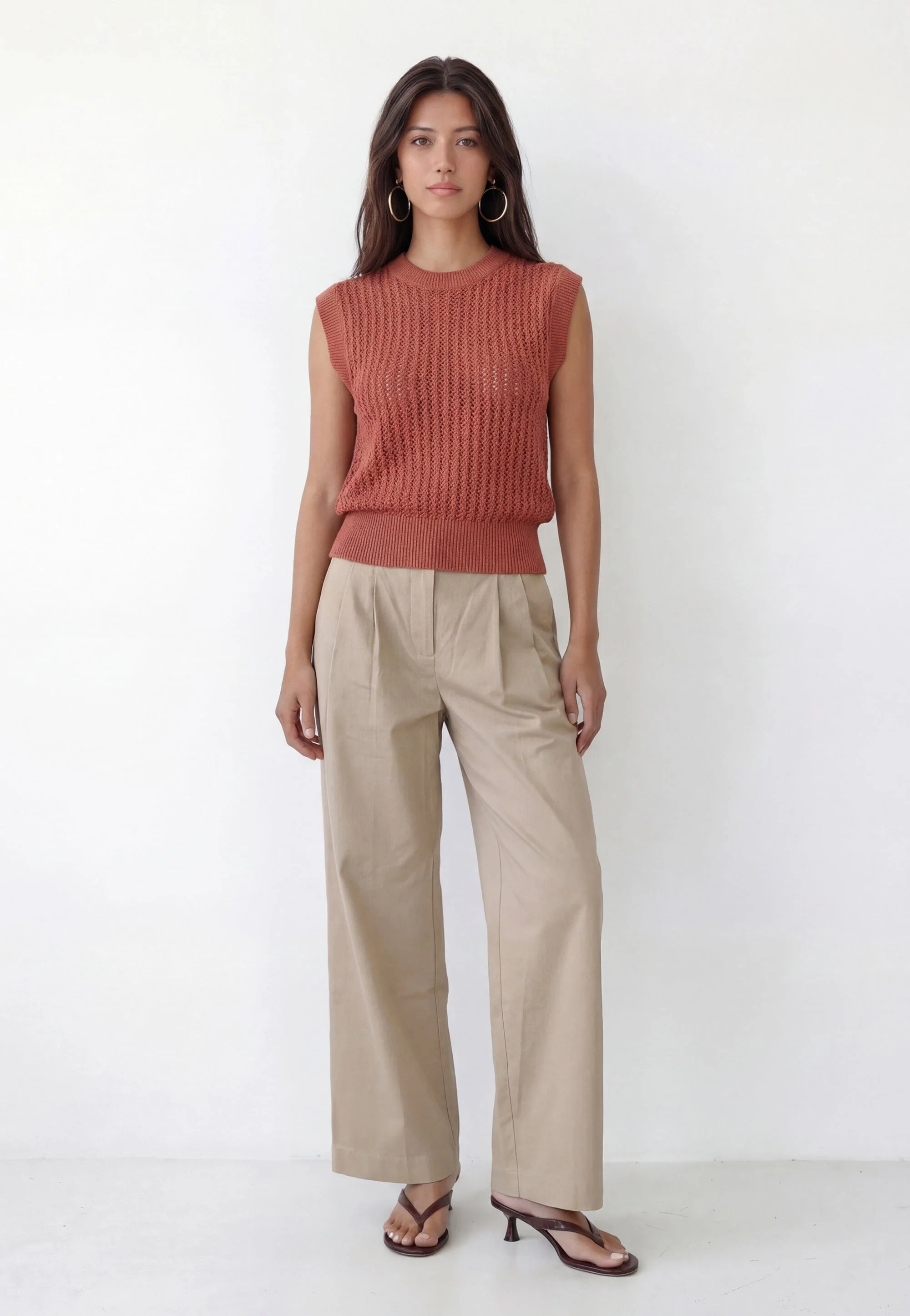PULL SANS MANCHE - CLOVIS - TERRACOTTA - Image 2