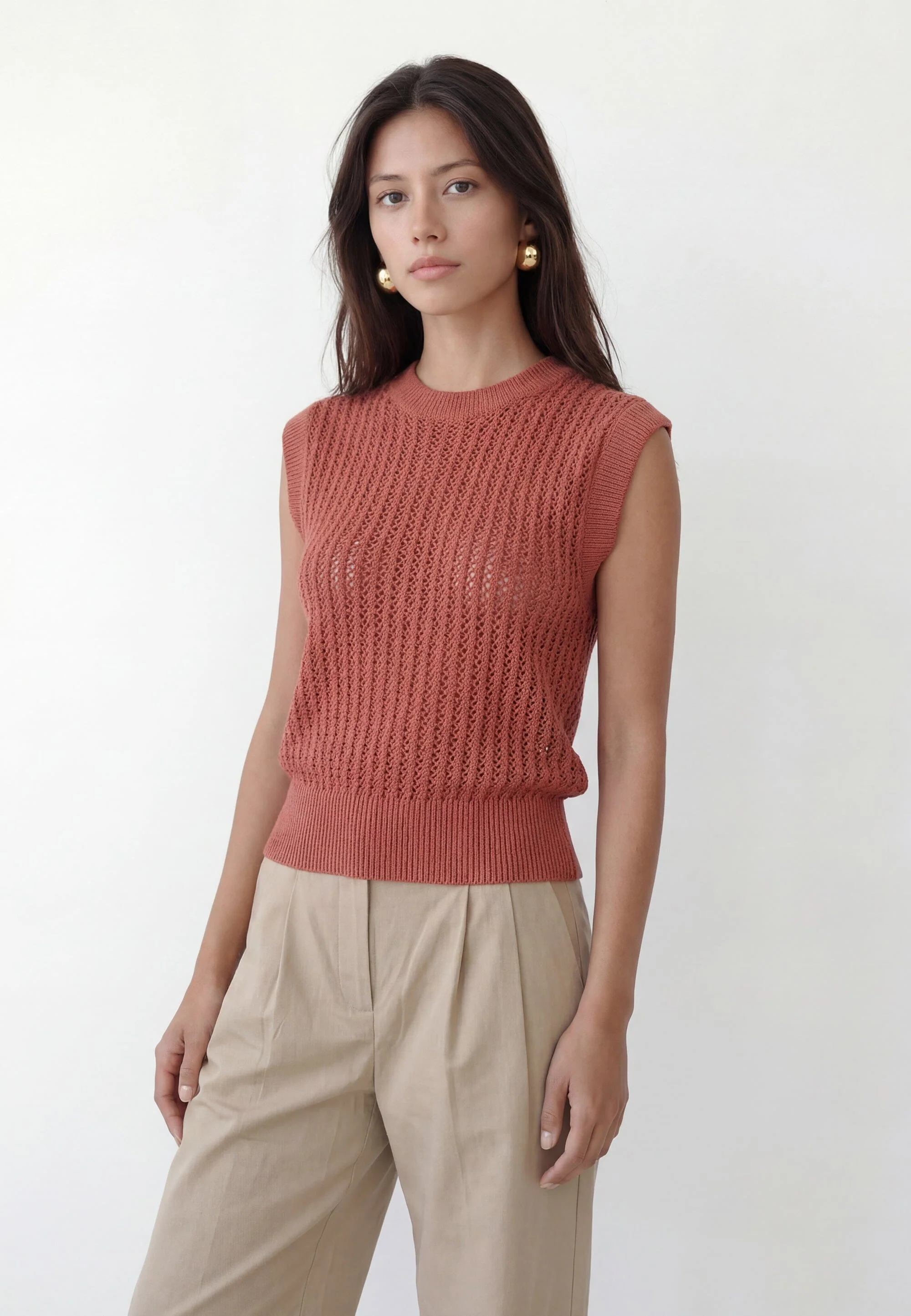 PULL SANS MANCHE - CLOVIS - TERRACOTTA - Image 3